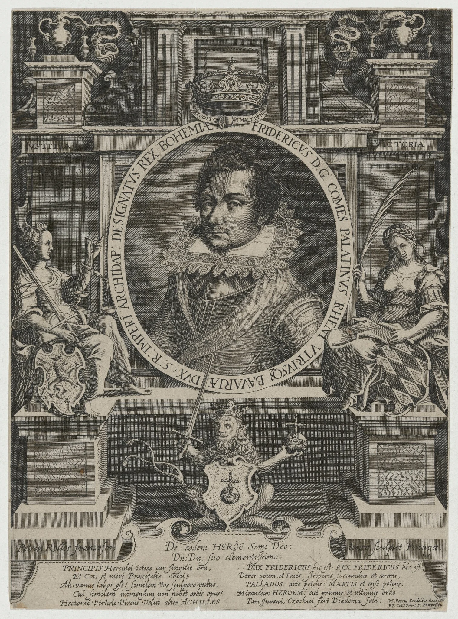 Frederick V, King of Bohemia, by Pieter Rollos I, ink, 1615