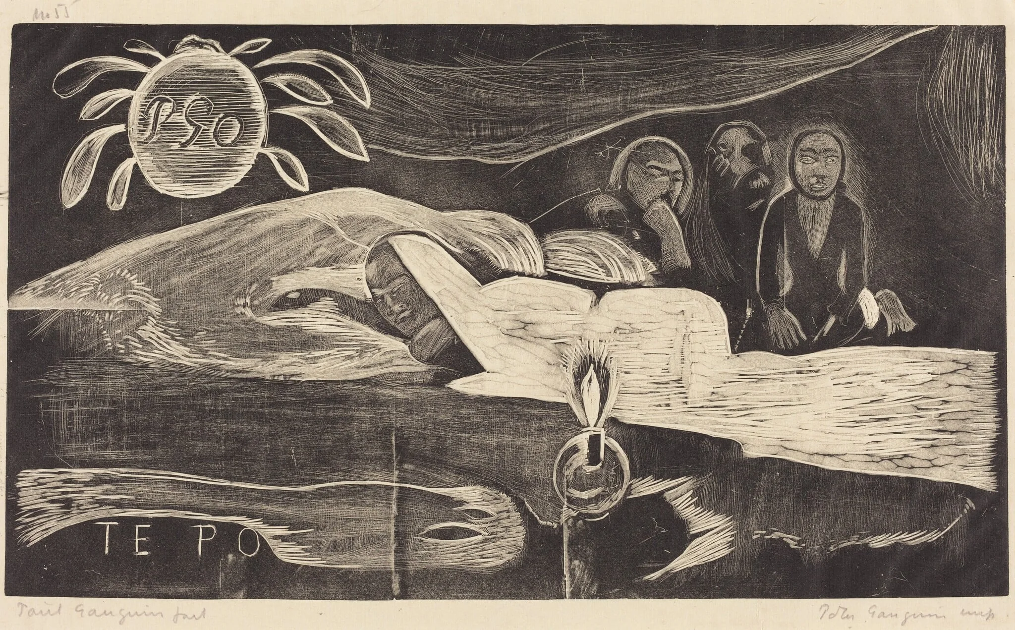 Te Po (The Long Night), by Paul Gauguin, ink, 1894