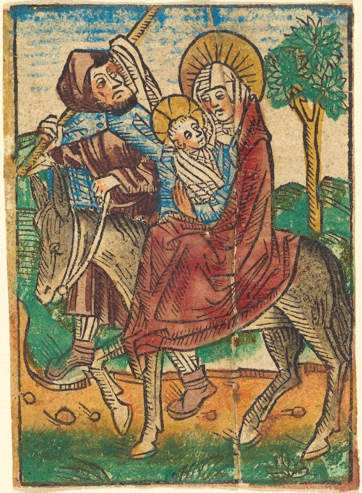 The Flight into Egypt, by German 15th Century, ink, 1490