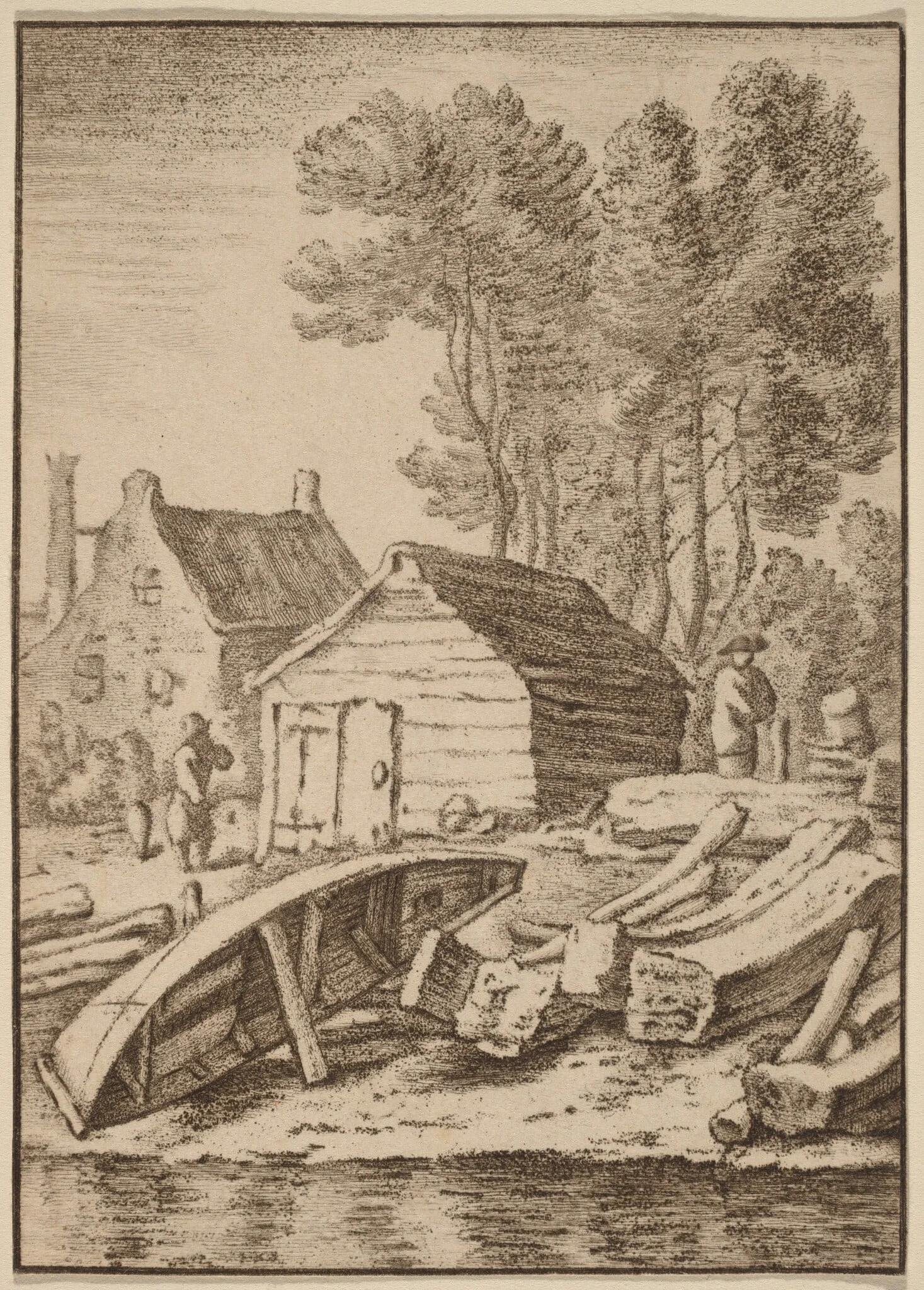 Shipyard, by Jacobus Buys, chalk, 1761