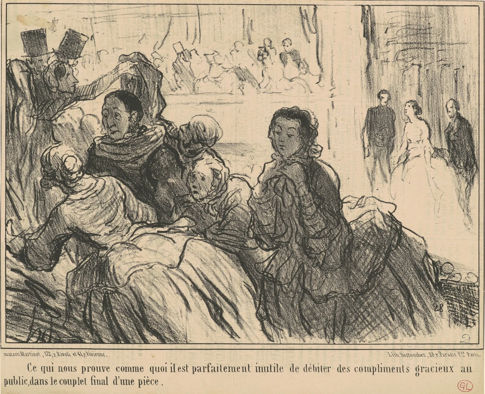Ce qui nous prouve comme quoi il est ... inutile ..., by Honoré Daumier, ink, 1857