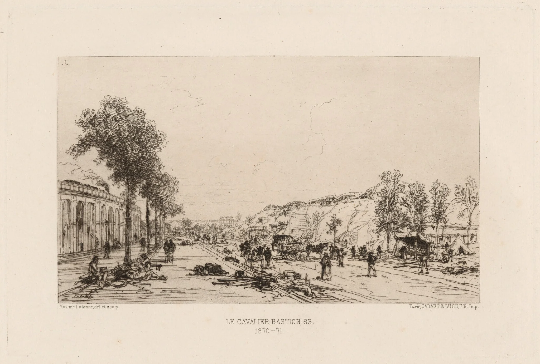 Le Cavalier, Bastion 63 (The Rider, Bastion 63), by Maxime Lalanne, ink, 1871