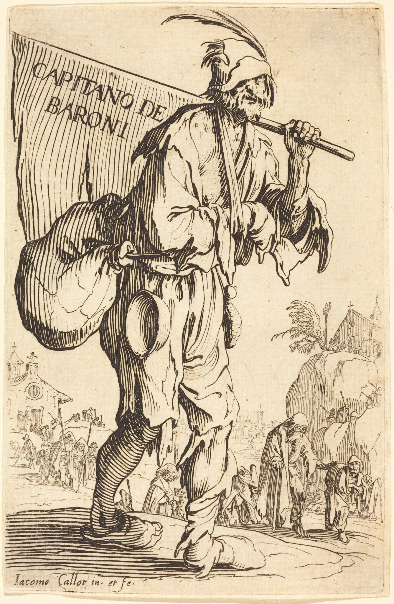 Captain of the Barons, by Jacques Callot, ink, 1622
