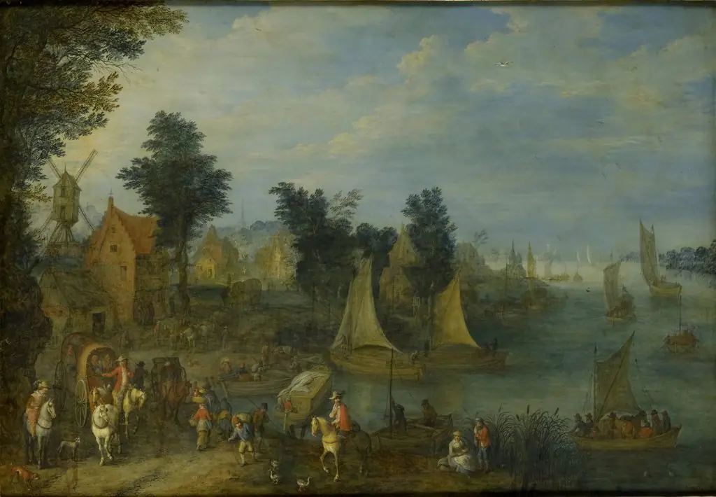Village on the Bank of a River