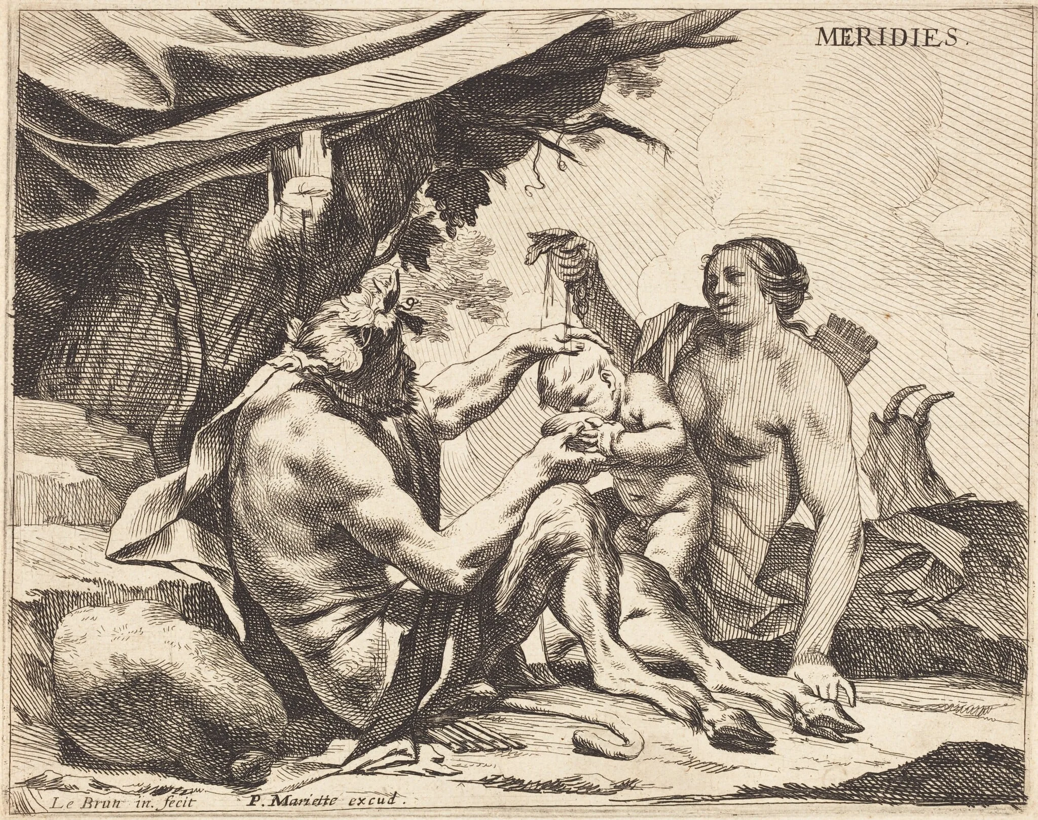 Meridies (Noon), by Charles Le Brun, ink, 1640