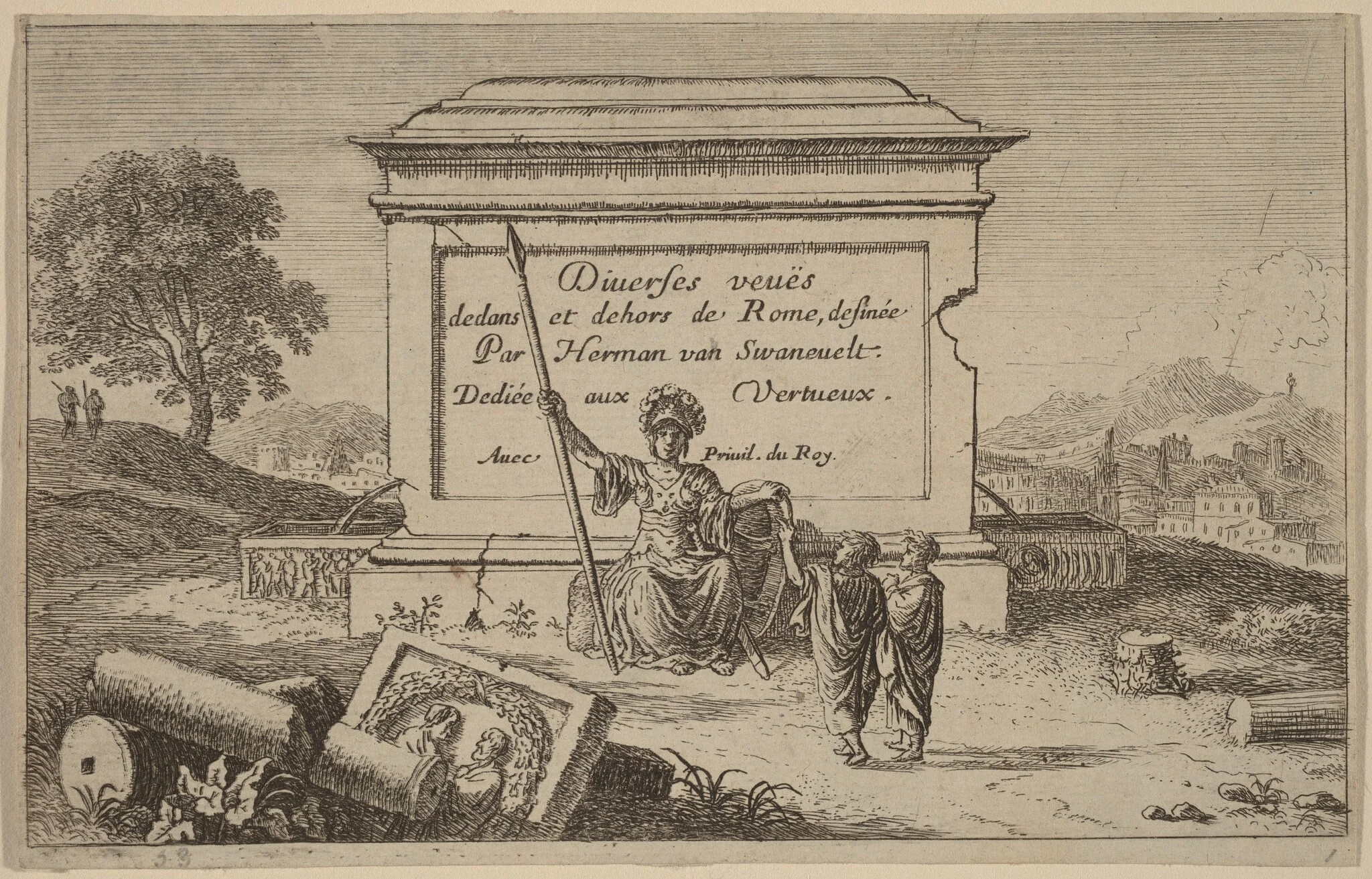 Title Page, by Herman van Swanevelt, ink, 1628