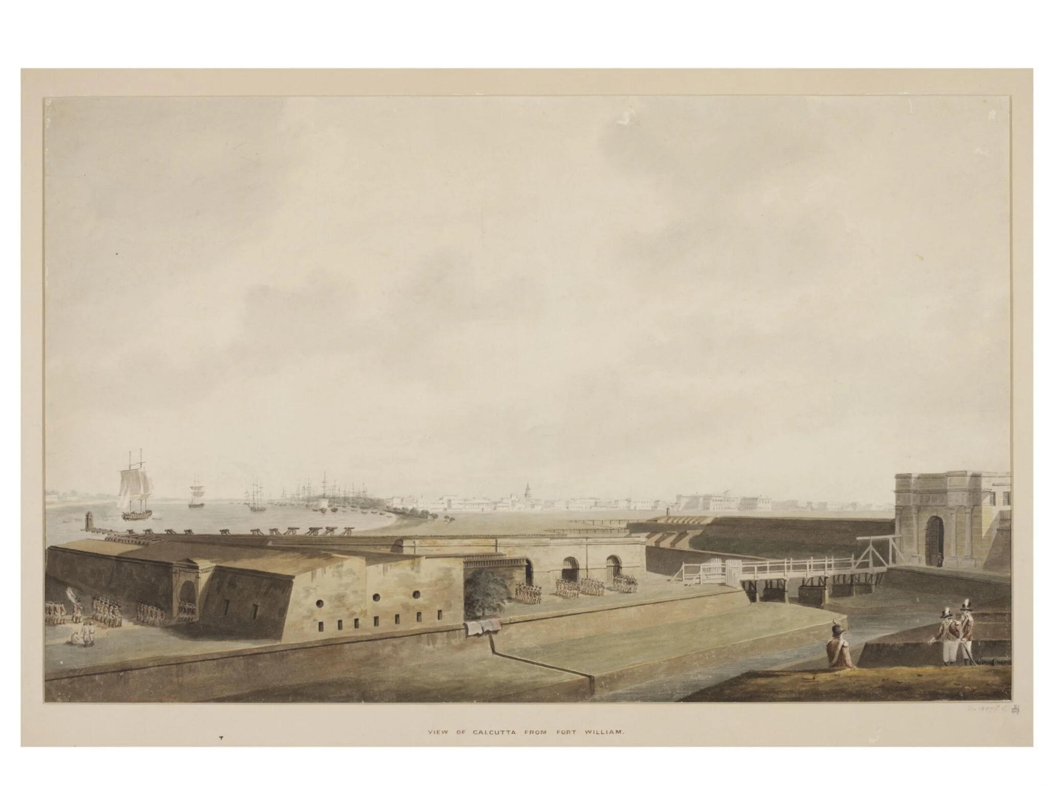 View of Calcutta from Fort William, by Samuel Davis, paint, 1783