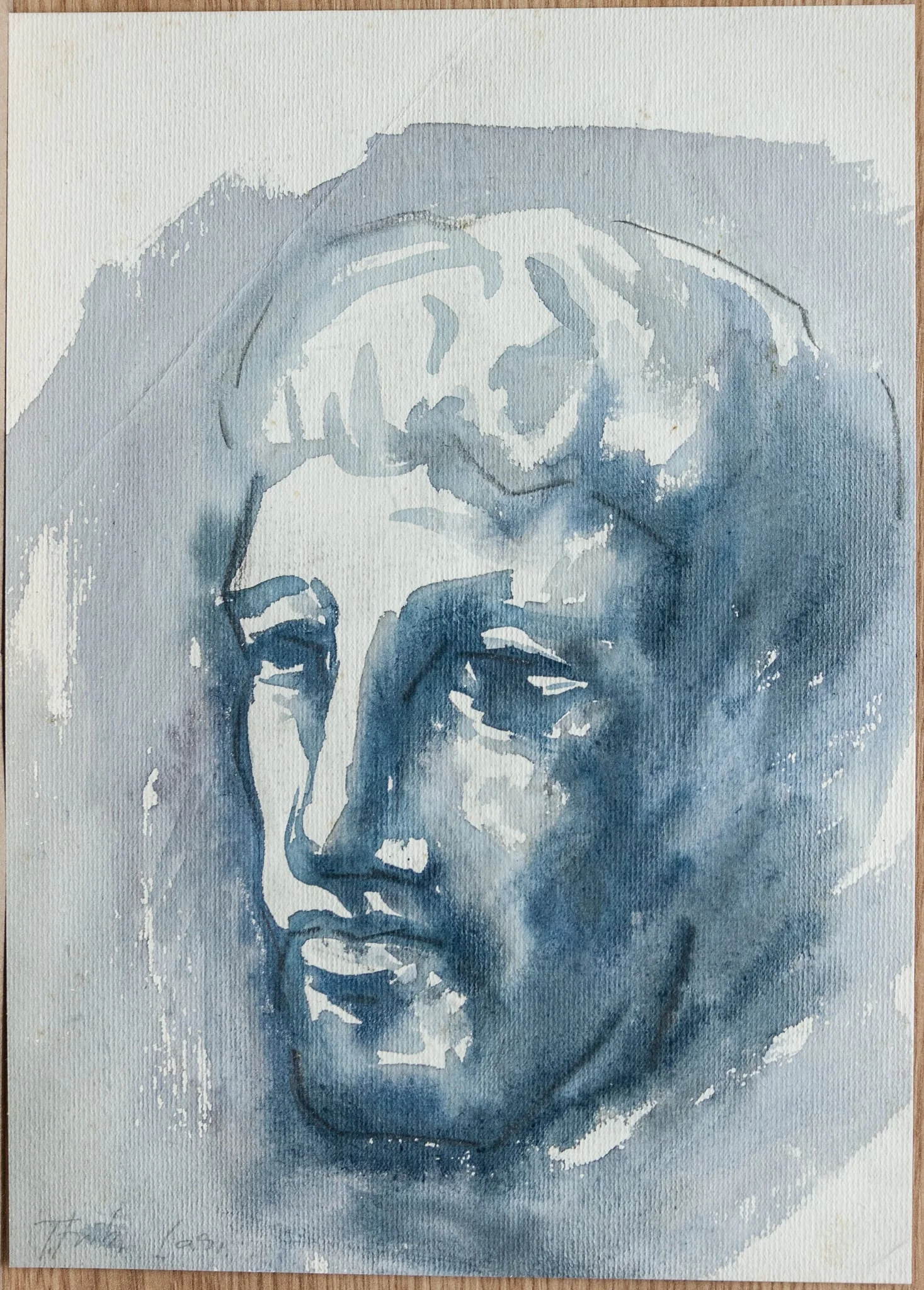 verso: Schiță de compoziție cu 2 personaje, by Teodor Hrib, 1950