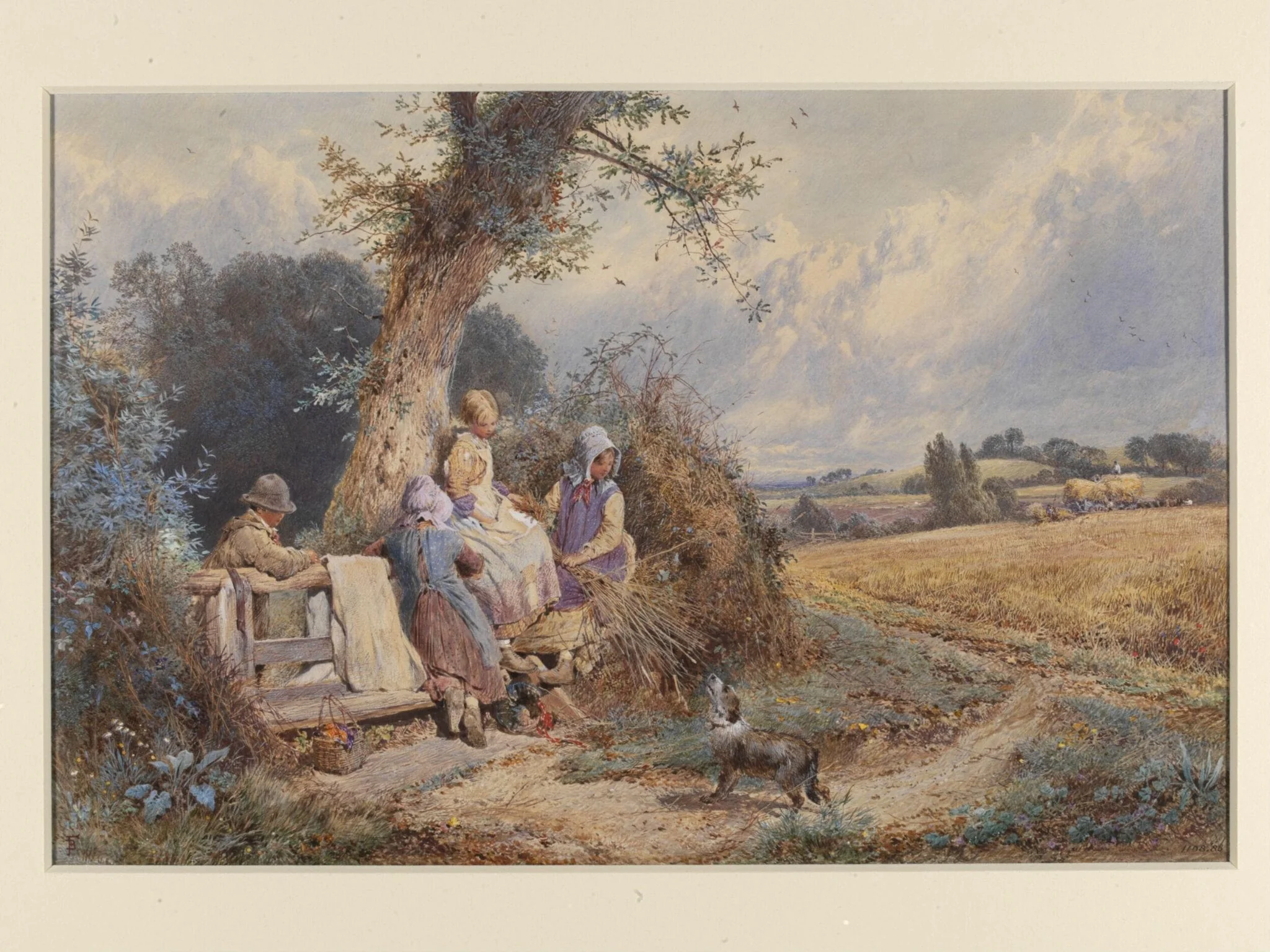 Young Gleaners Resting by a Stile