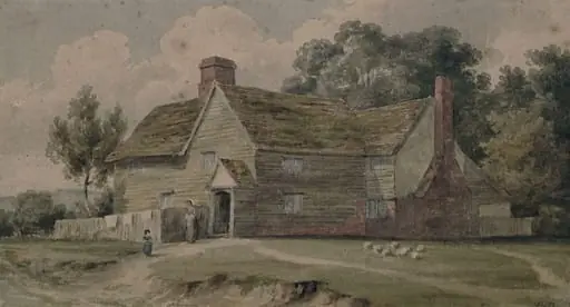 Landscape with cottage and figures