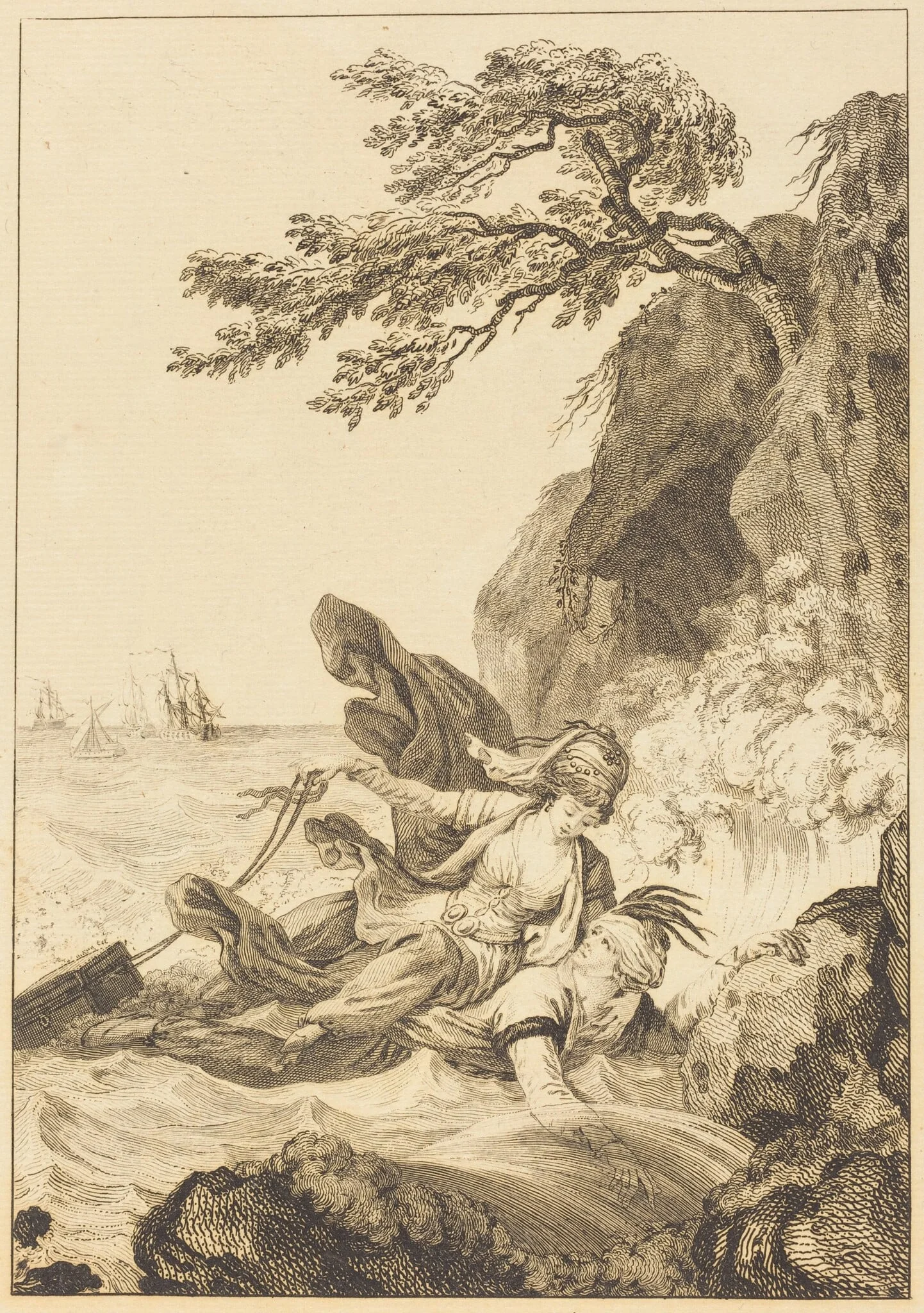 La fiancee du roi de Garbe: La cassette, by Jean-Baptiste Tilliard, ink, 1776