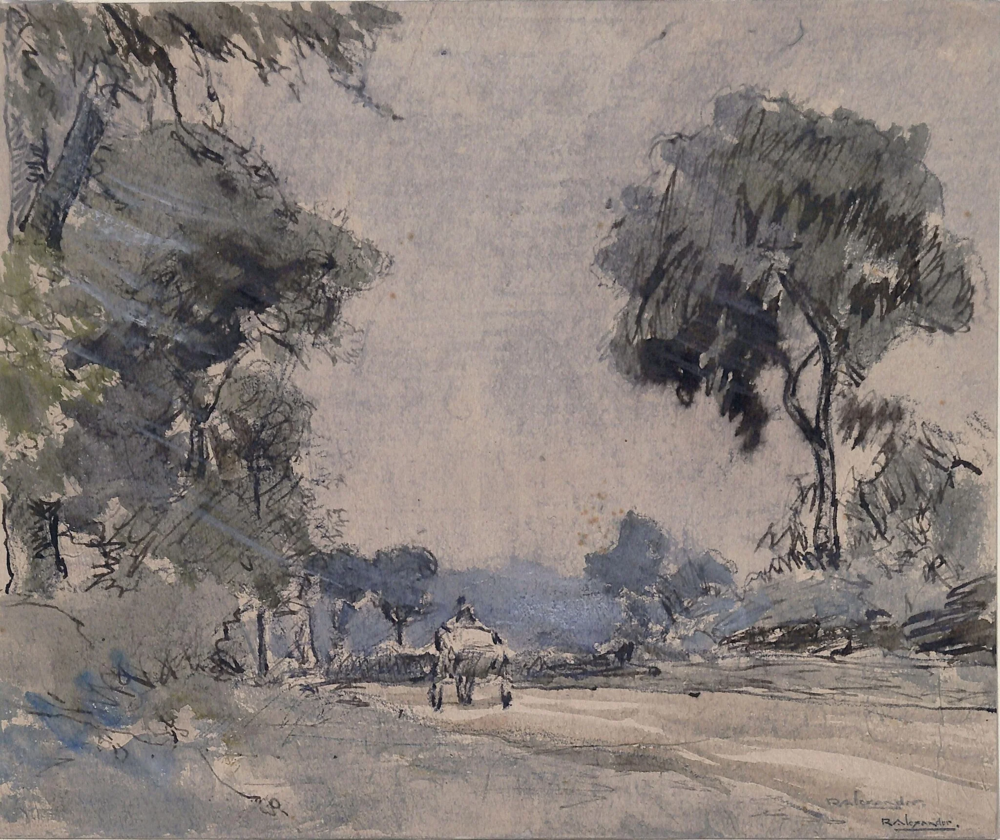 Rainy Afternoon, by Robert Graham Dryden Alexander, watercolor, 1911