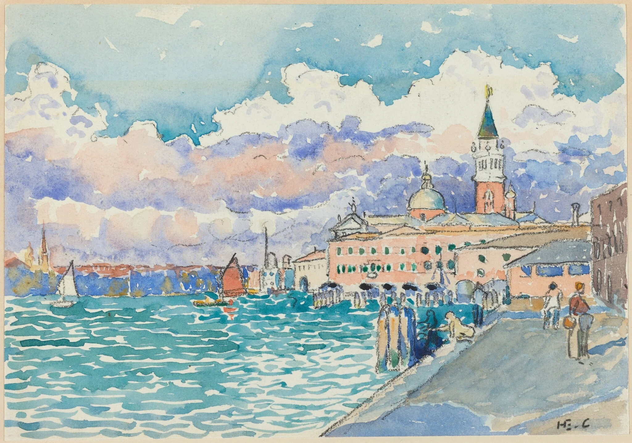 Venice, by Henri Edmond Cross, chalk, 1903