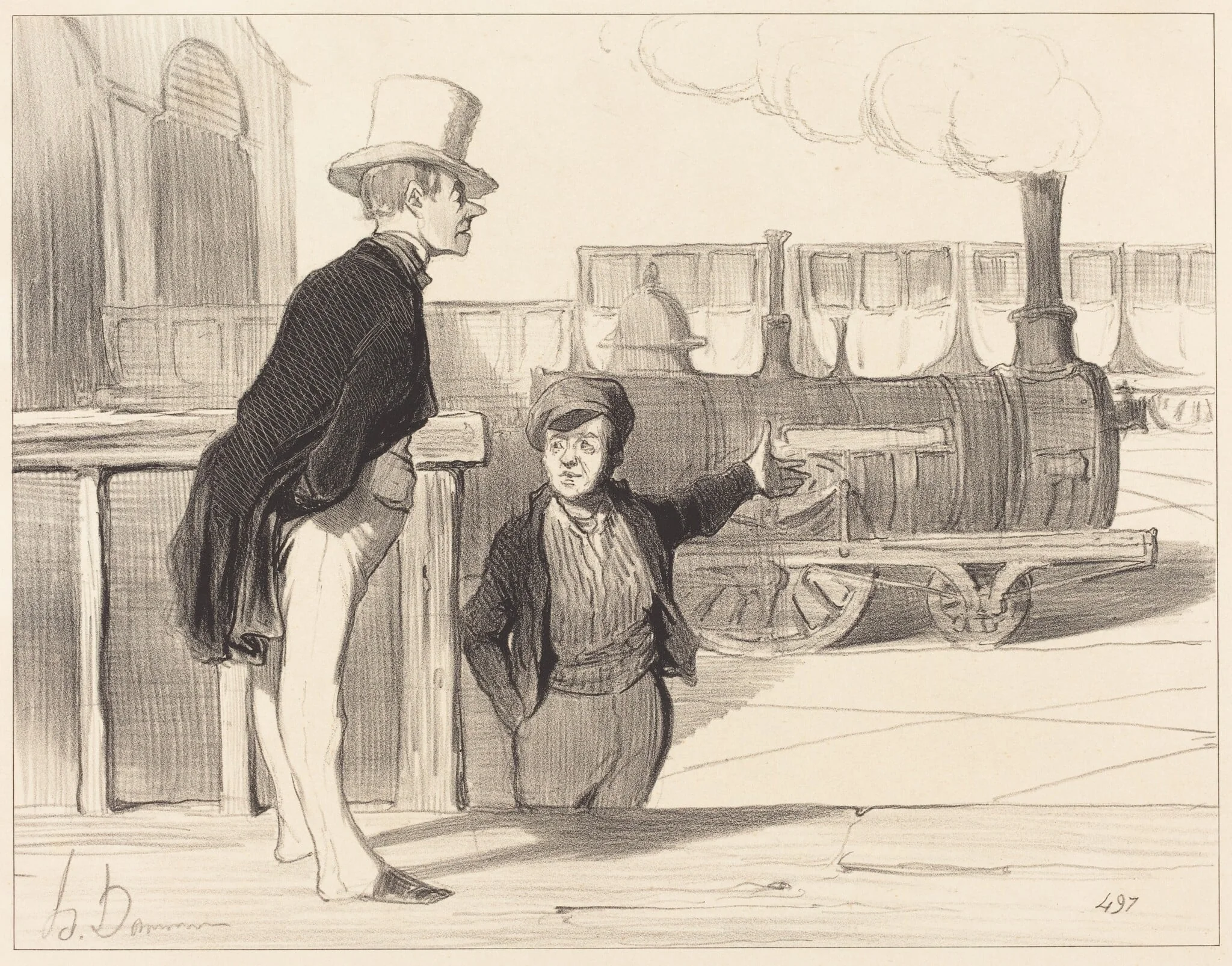 Si ma machine est bonne? je crois bien..., by Honoré Daumier, ink, 1843