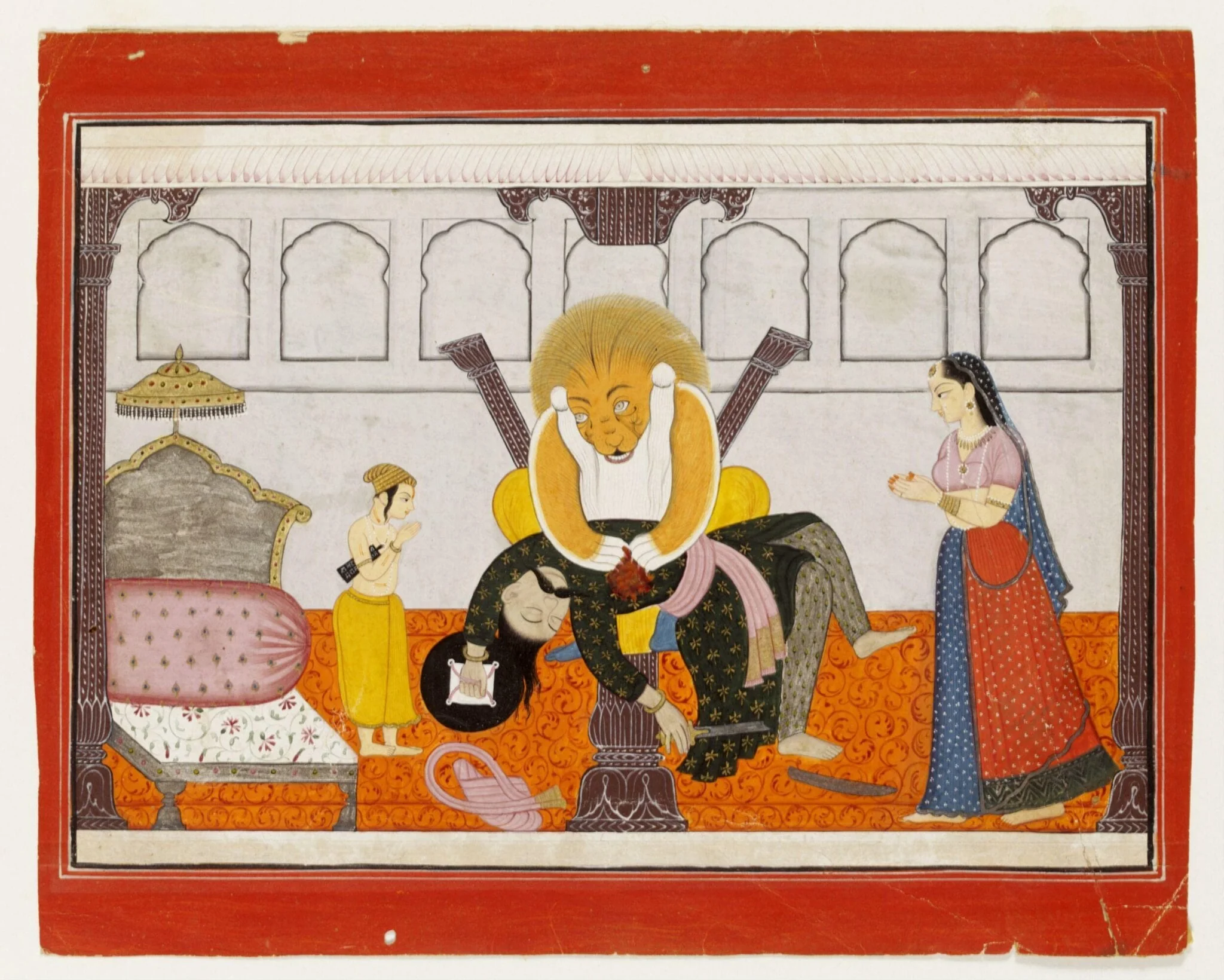 Vishnu as Narasinha, by Unknown, paint, 1770