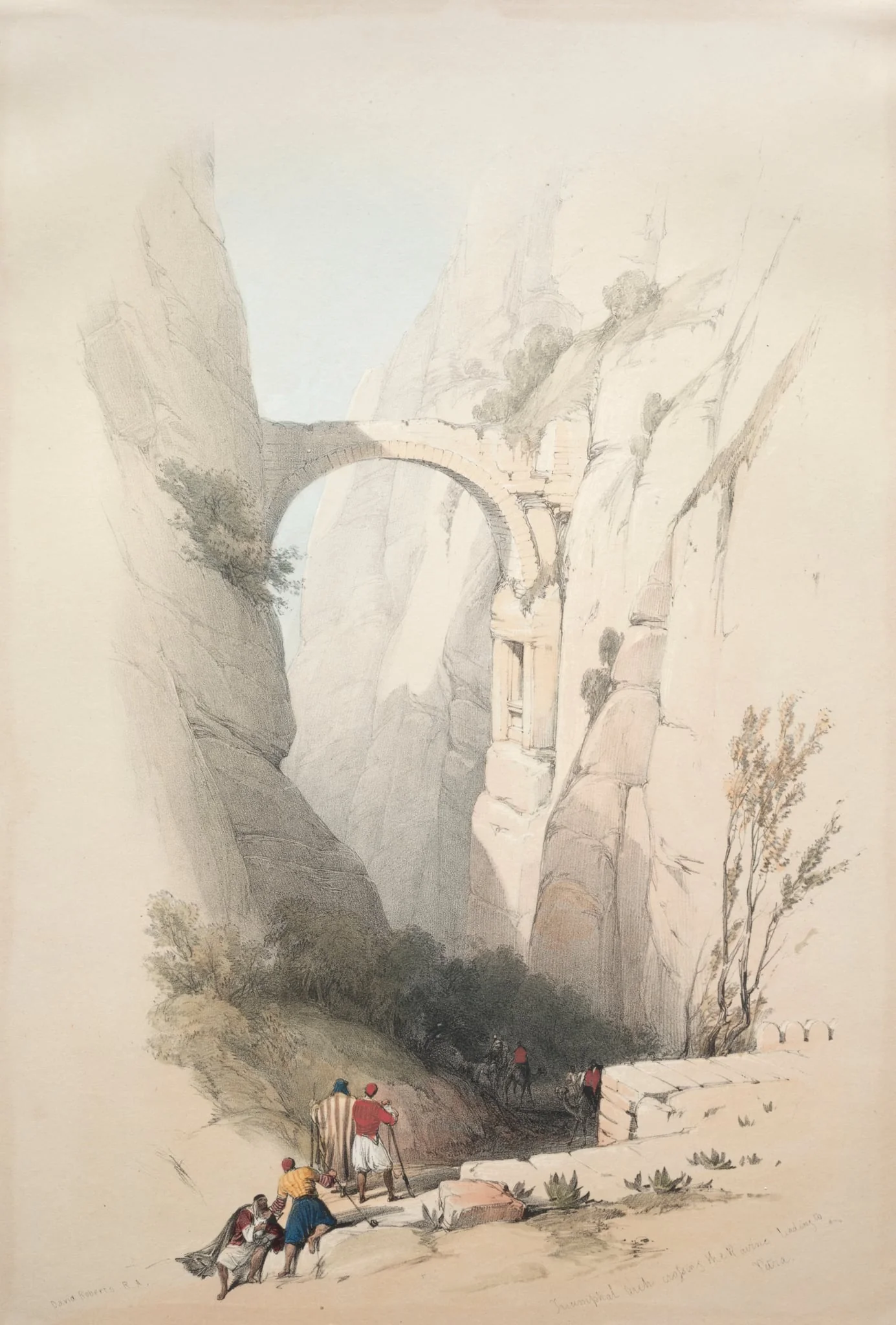 Triumphal Arch Crossing the Ravine Leading to Petra, by David Roberts, 1839