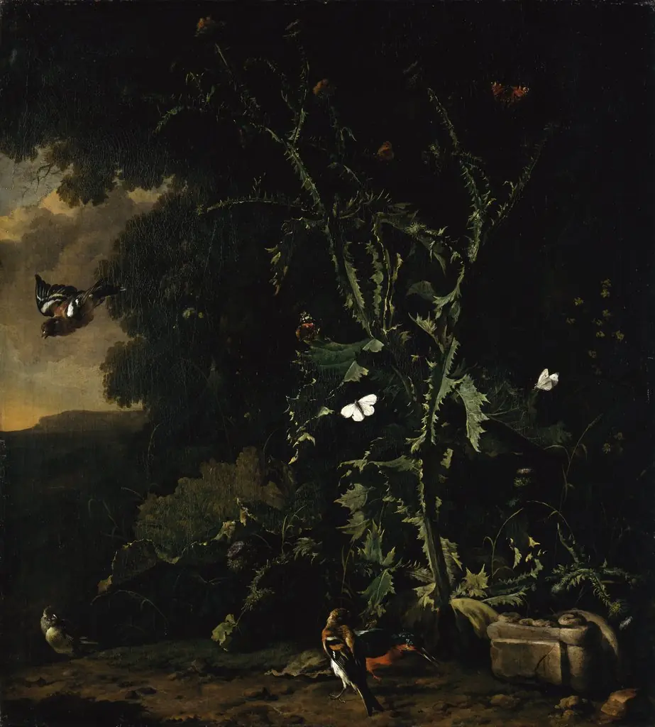 Still Life with Thistles and Birds