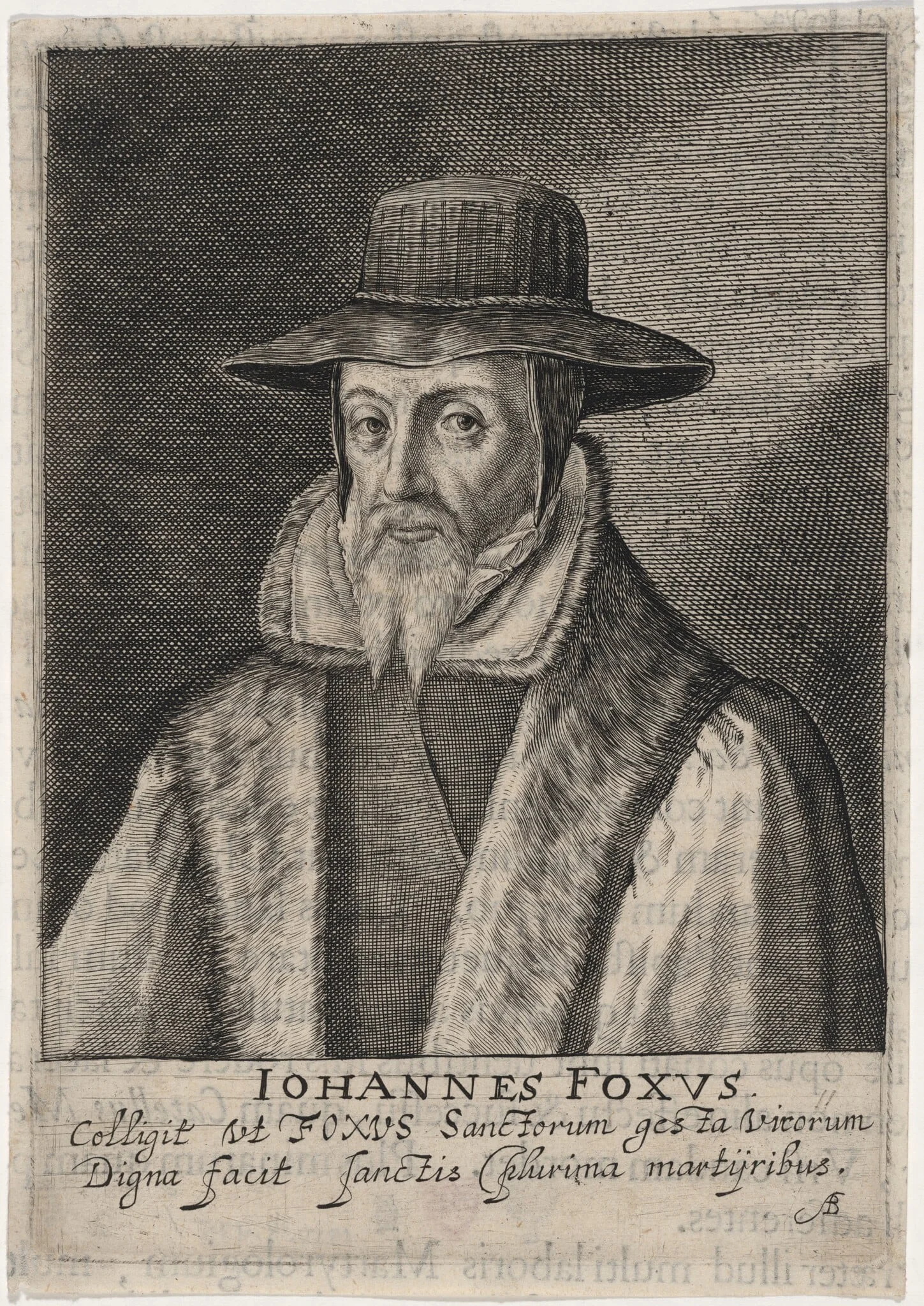 John Foxe, Martyrologist, by Magdalena van de Passe, ink, 1620