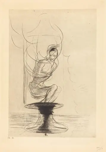 Parfois on trouve un vieux flacon qui se souvient, d'ou jaillit toute vive une ame qui revient (Sometimes one finds an old reminiscing flask, whence issues in full life a returning soul)