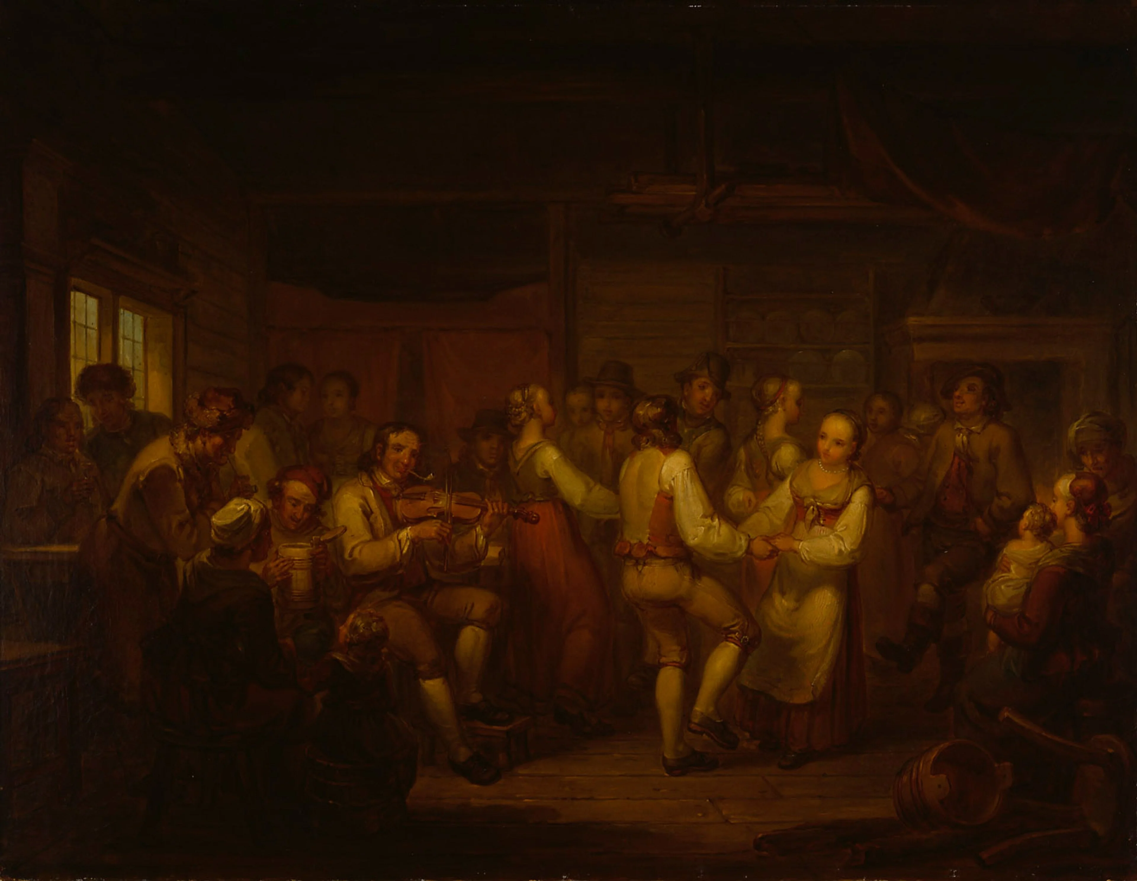 A Peasant Dance in Finland, by Aleksander Lauréus, oil, 1816