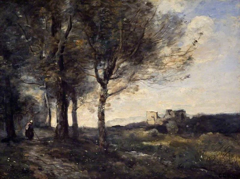 The Ruin, by Jean Baptiste Camille Corot, oil, 1867