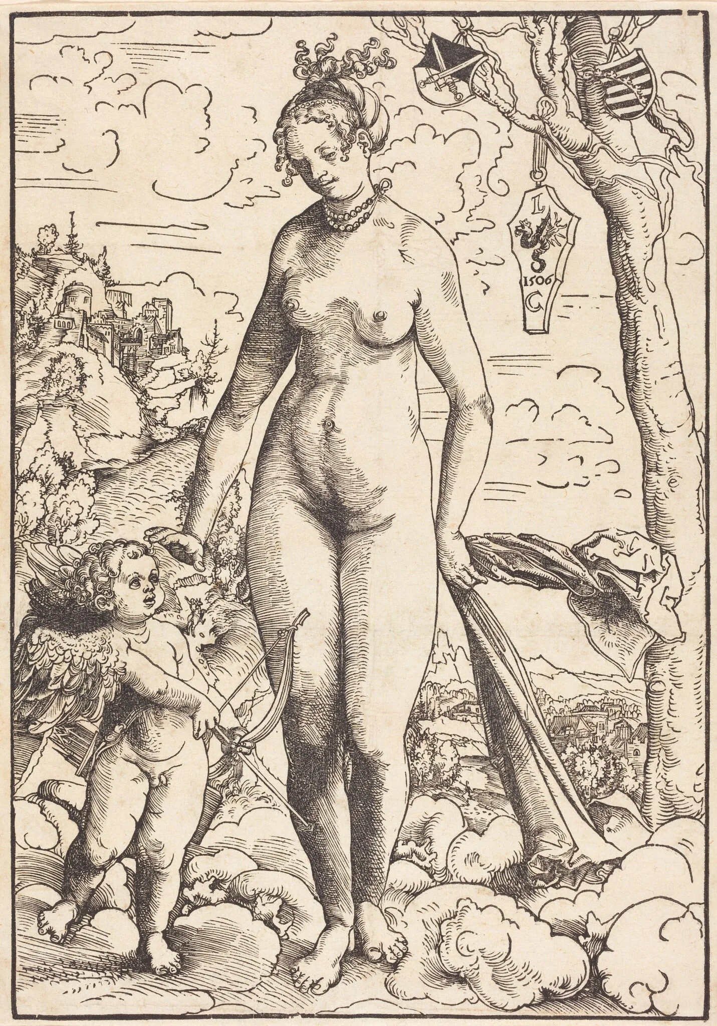 Venus and Cupid, by Lucas Cranach the Elder, ink, 1506