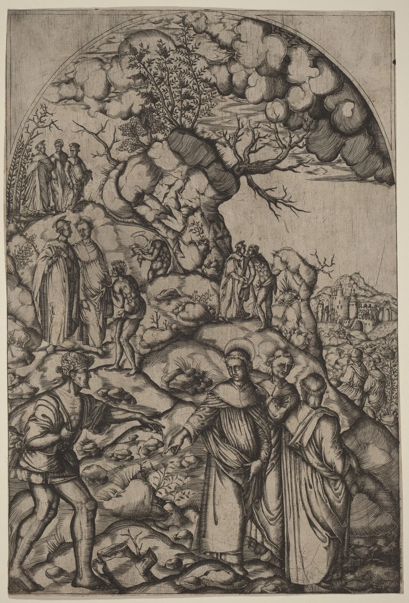 Saint Filippo Benizzi Healing a Beggar, by Italian 16th Century, ink, 1515
