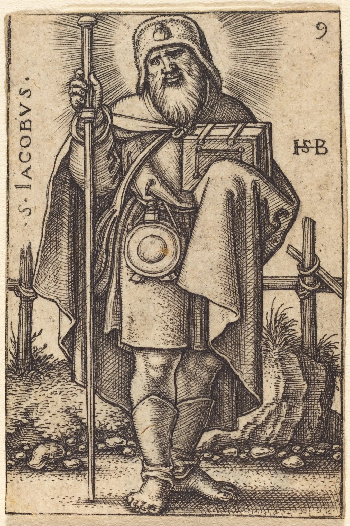 Saint James the Great, by Sebald Beham, ink, 1546