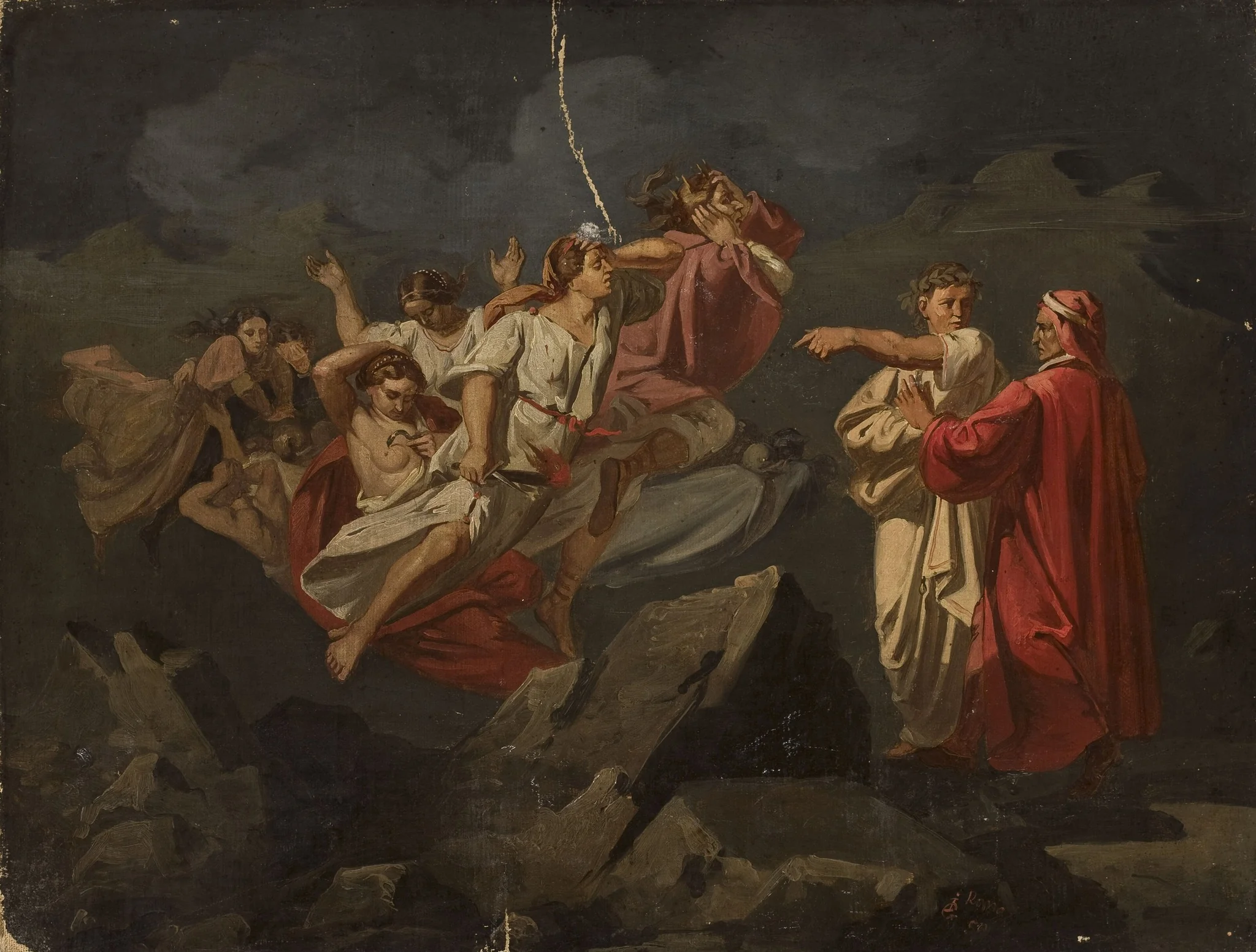 Dante and Vergil, by Ignacy Gierdziejewski, unspecified, 1859