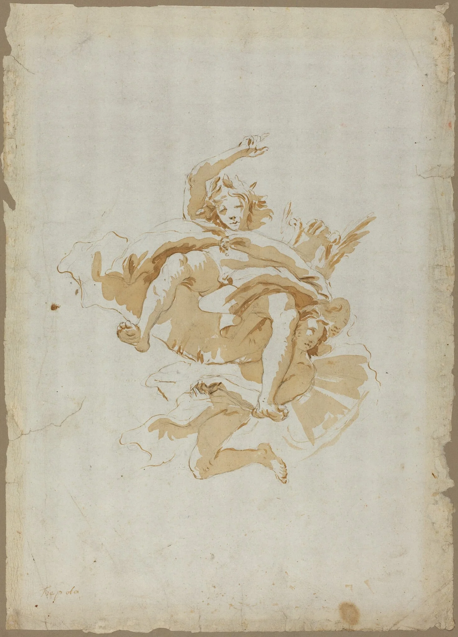 Drawing for a Ceiling Fresco, by Unknown, ink, 1733