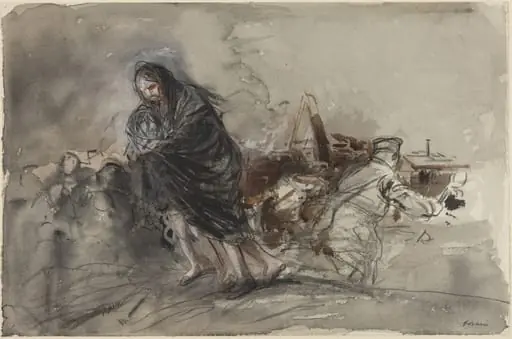 a) Après Douai (After Douai) (recto); b) Figure (verso)