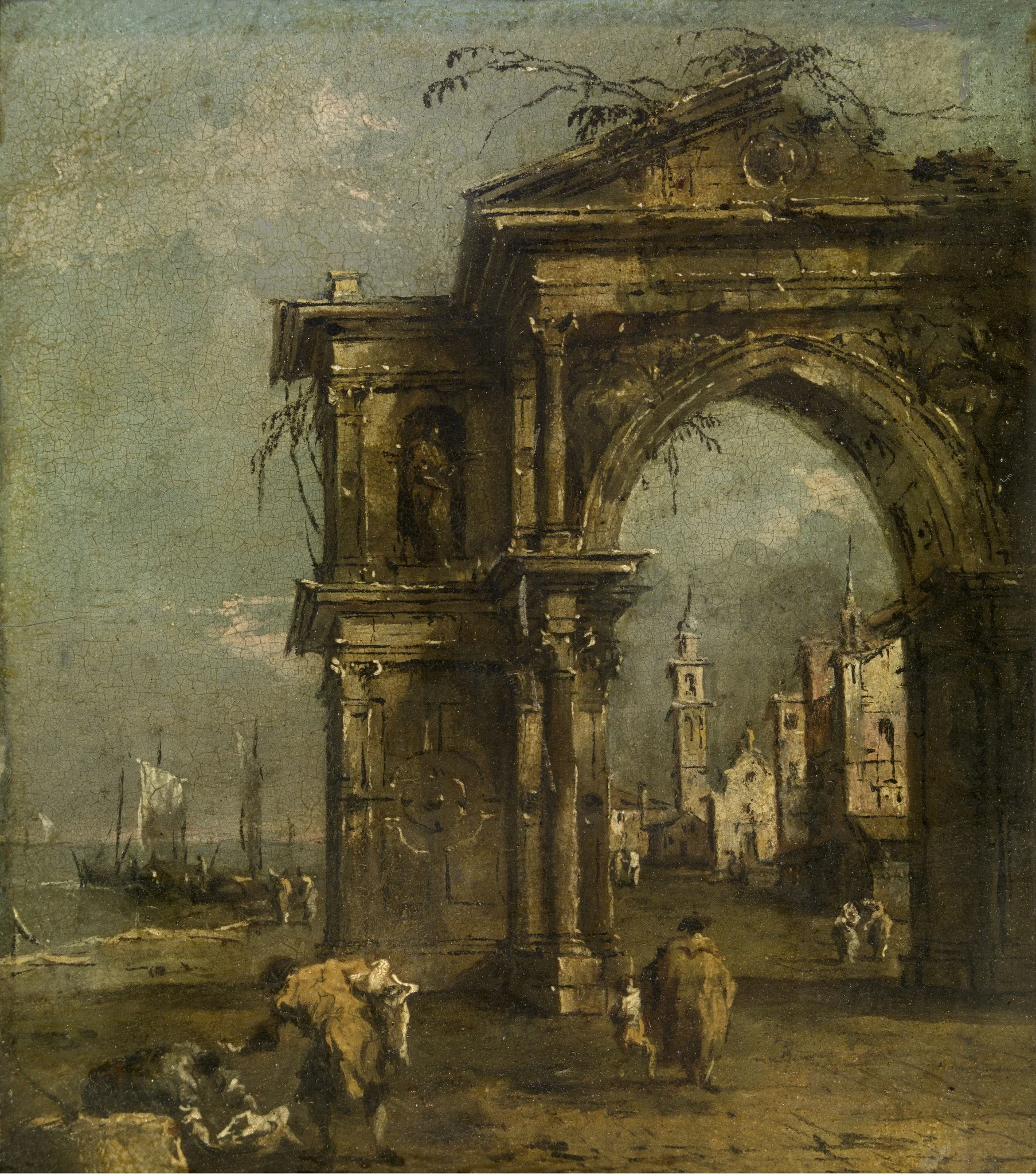 Triumphal Arch in Venice, by Francesco Guardi, oil, 1737