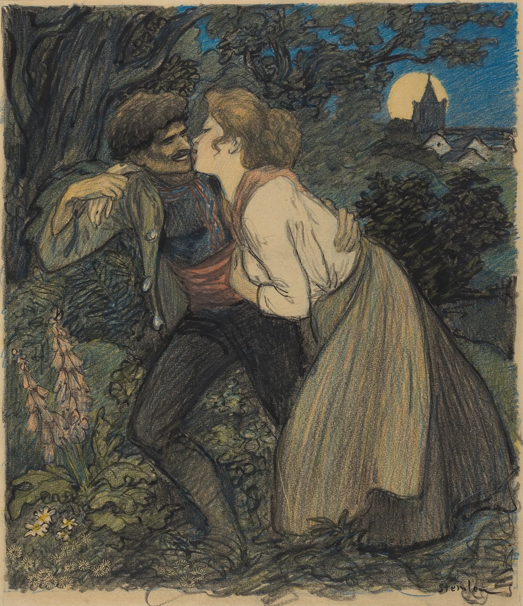 La chienne au loup, by Théophile Alexandre Steinlen, ink, 1900