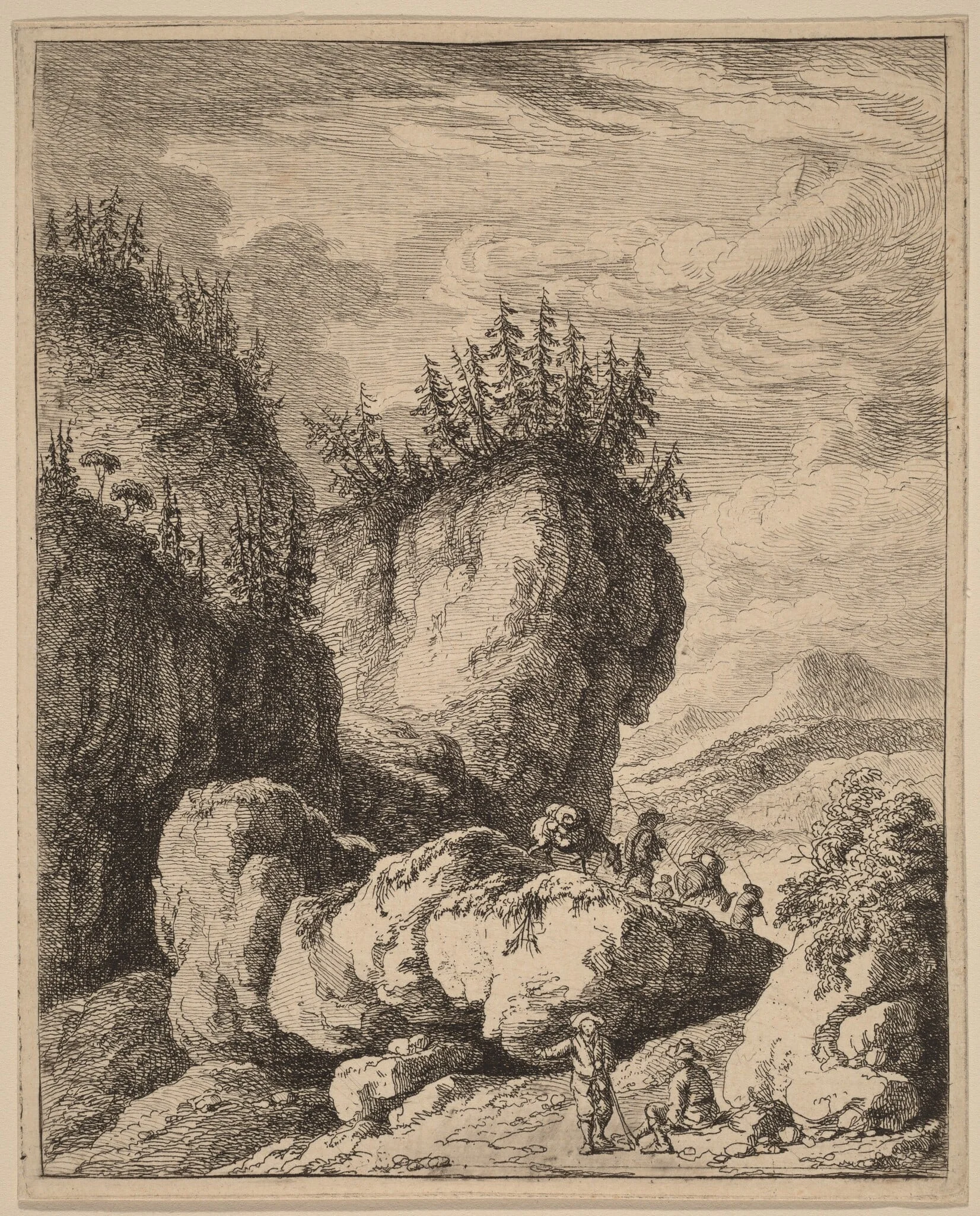 The Road Crossing Mount Praco, from Ricci to Genoa, by Franz Edmund Weirotter, ink, 1764