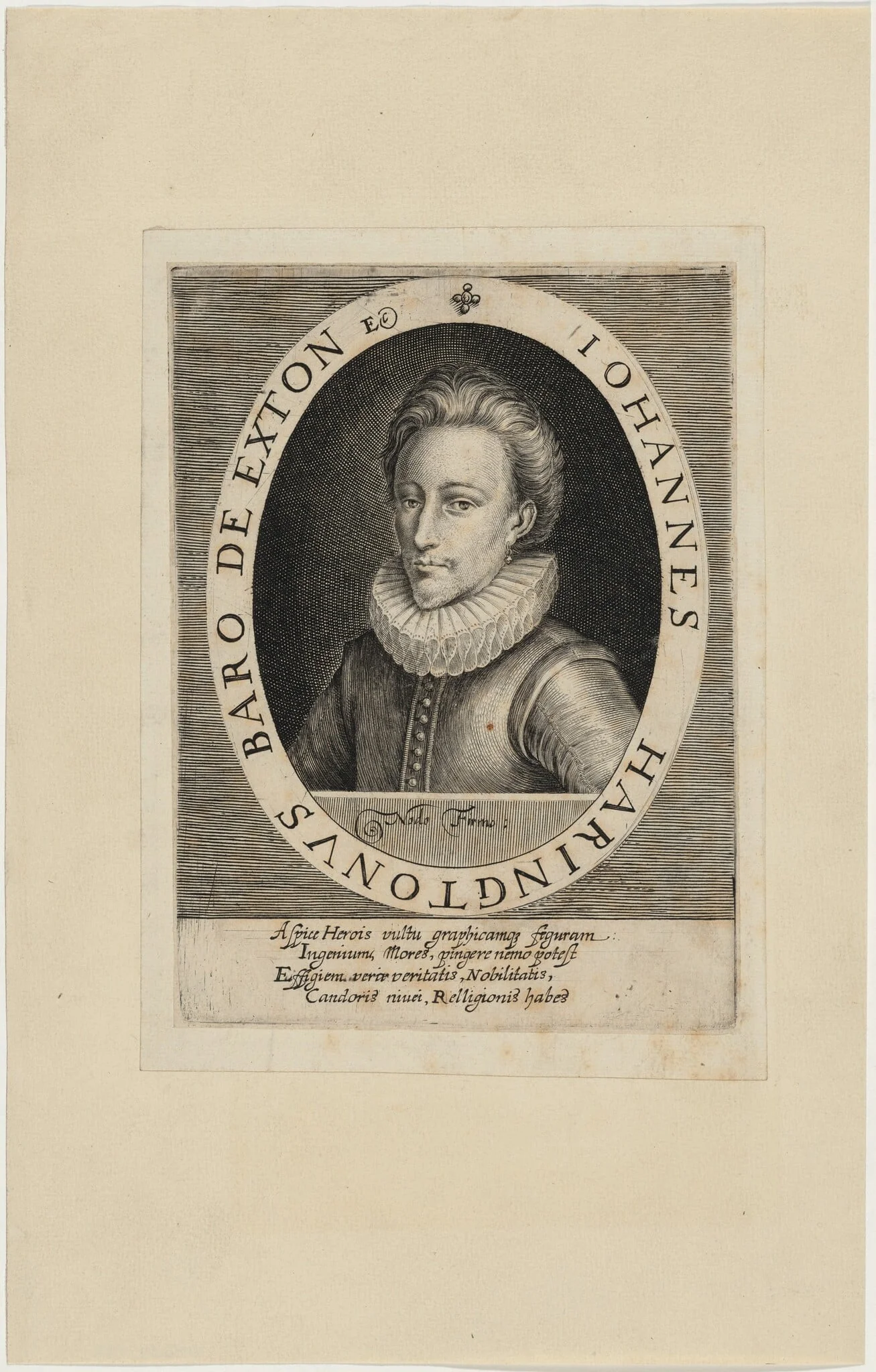 John Harington, Second Baron of Exton, by Magdalena van de Passe, ink, 1620