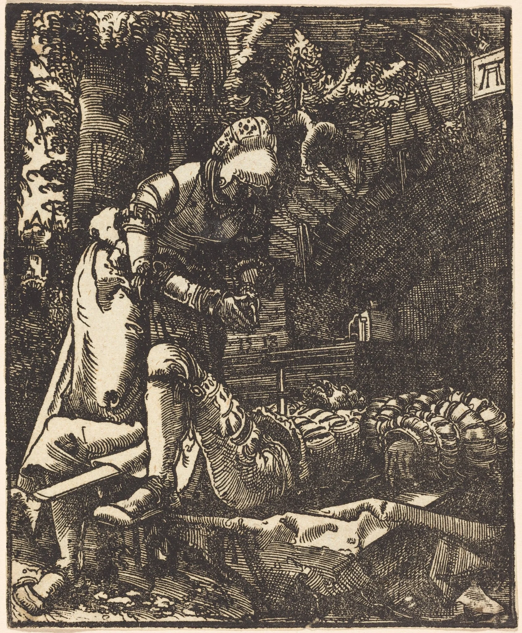 Pyramus and Thisbe, by Albrecht Altdorfer, ink, 1518