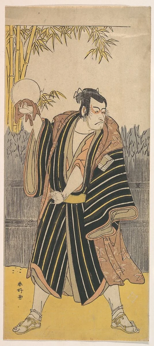 勝川春好画    七代目片岡仁左衛門　五代目市川團十郎|Kabuki Actor Ichikawa Danjūrō V
