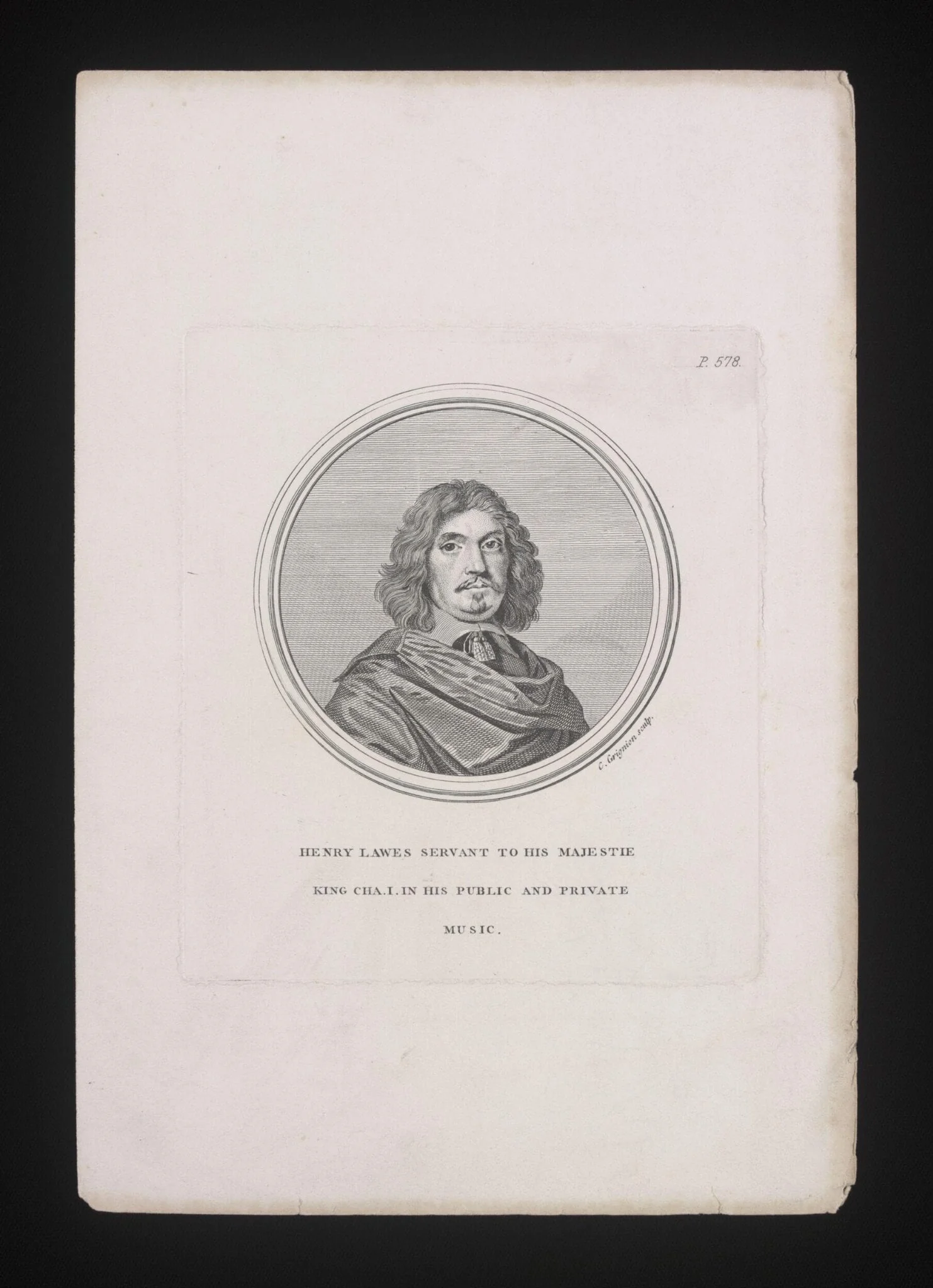 Henry Lawes, by Charles I the elder Grignion, 1750