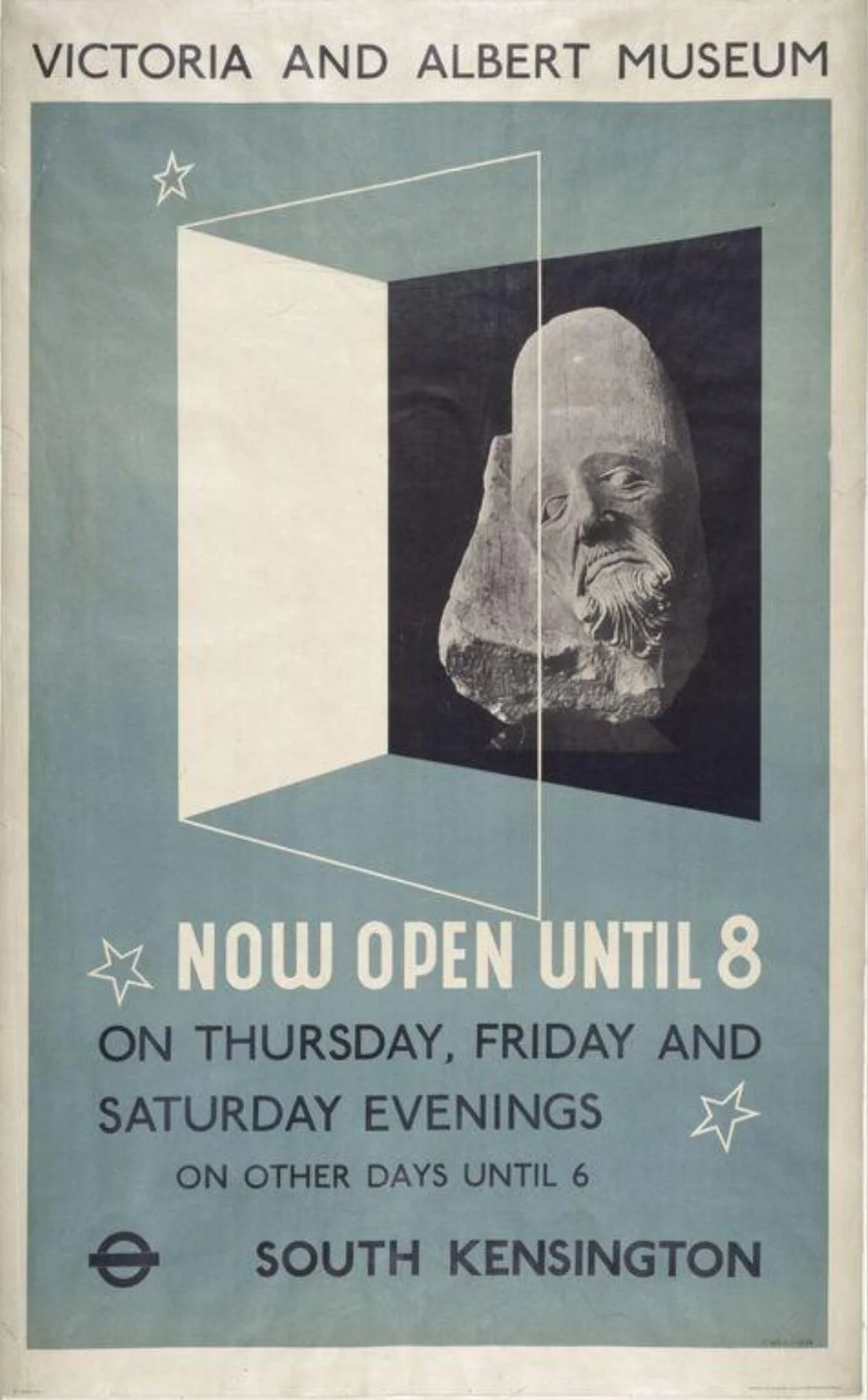 Victoria and Albert Museum now open until 8 ..., by Beath, 1937