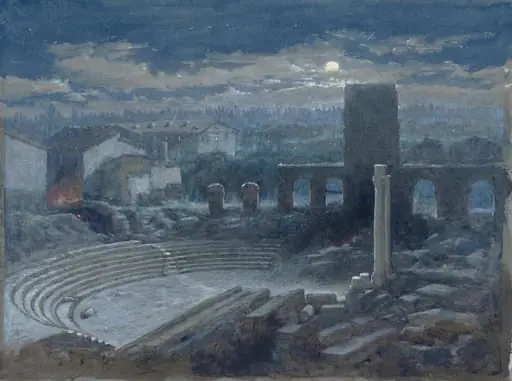 The Roman Theatre, Arles: moonlight