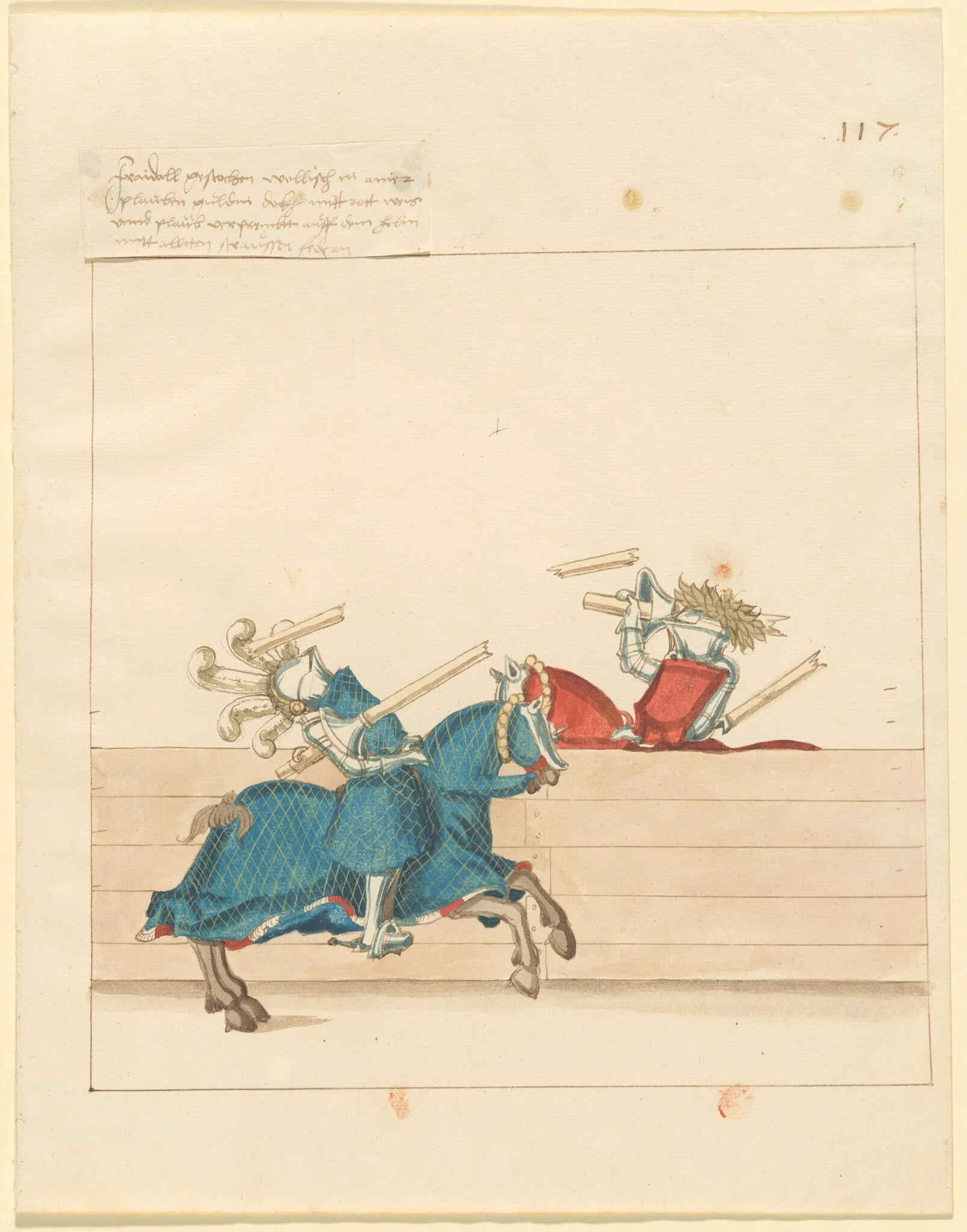 Italian Joust of Peace, by German 16th Century, ink, 1514