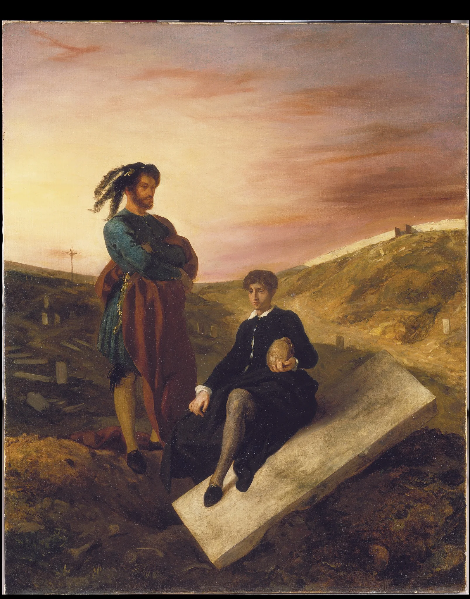 Hamlet and Horatio at the Cemetery, by Eugène Delacroix, oil, 1835
