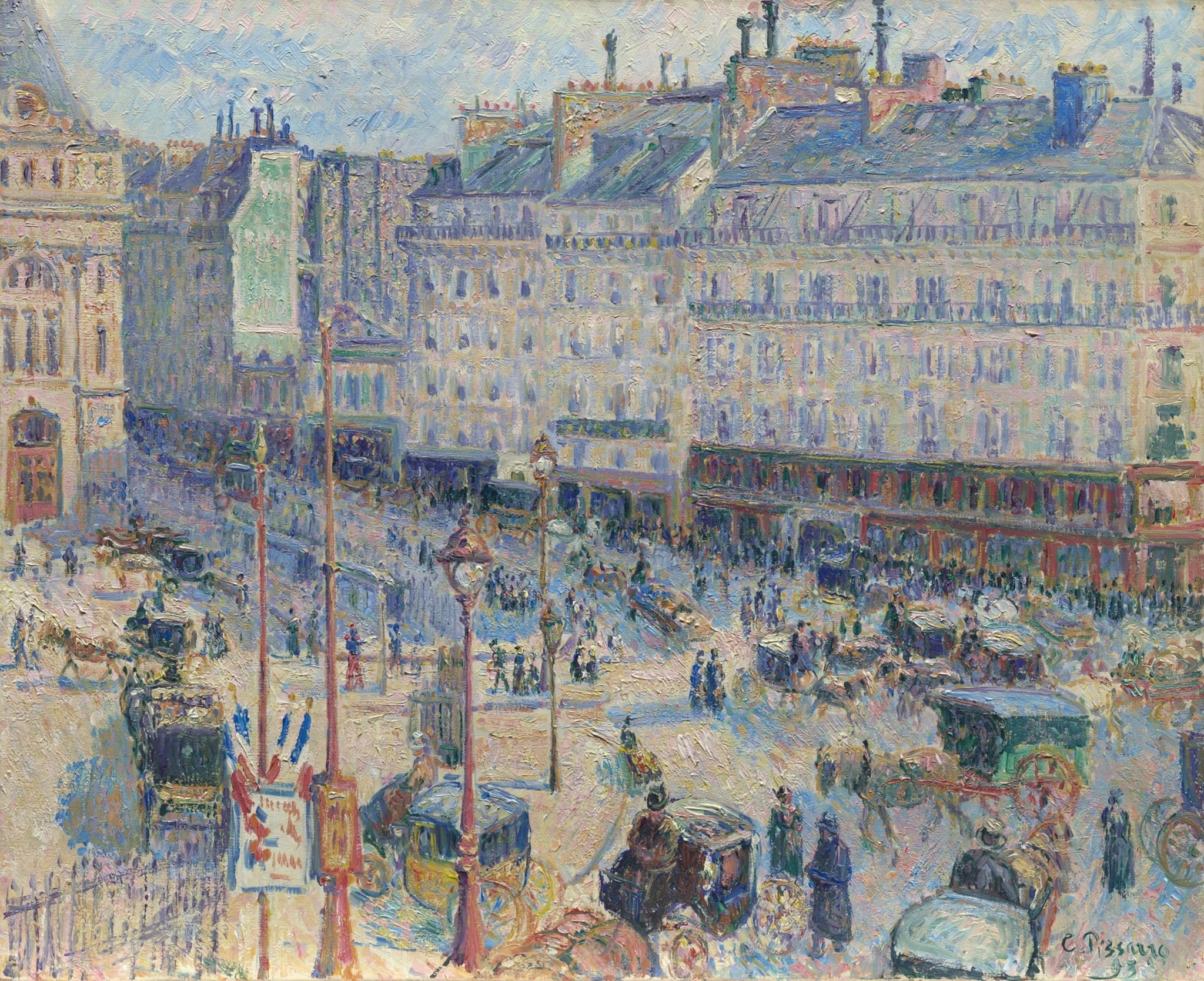 The Place du Havre, Paris, by Camille Pissarro, oil, 1893