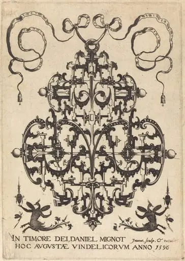 Title Page: Large Pendant, Two Winged Imaginary Figures at Bottom