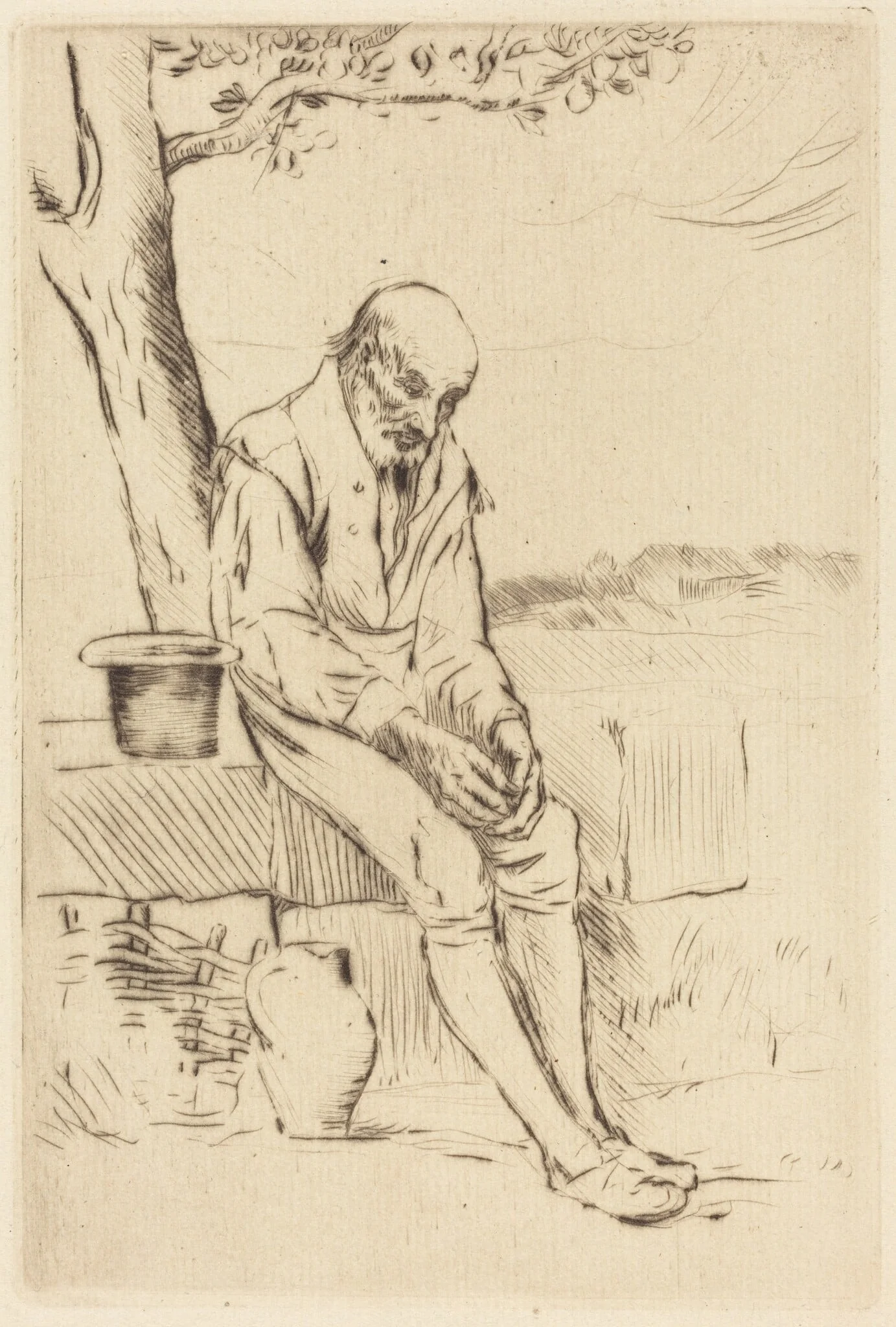 "Since Then" ("Depuis ce temps-la"), by Alphonse Legros, ink, 1874