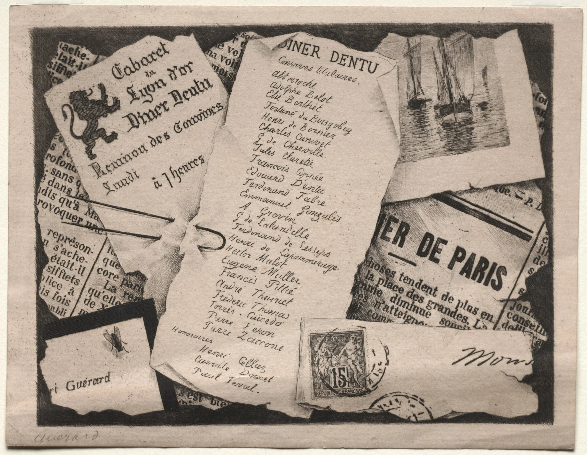 Dinner Invitation, by Henri-Charles Guérard, 1882