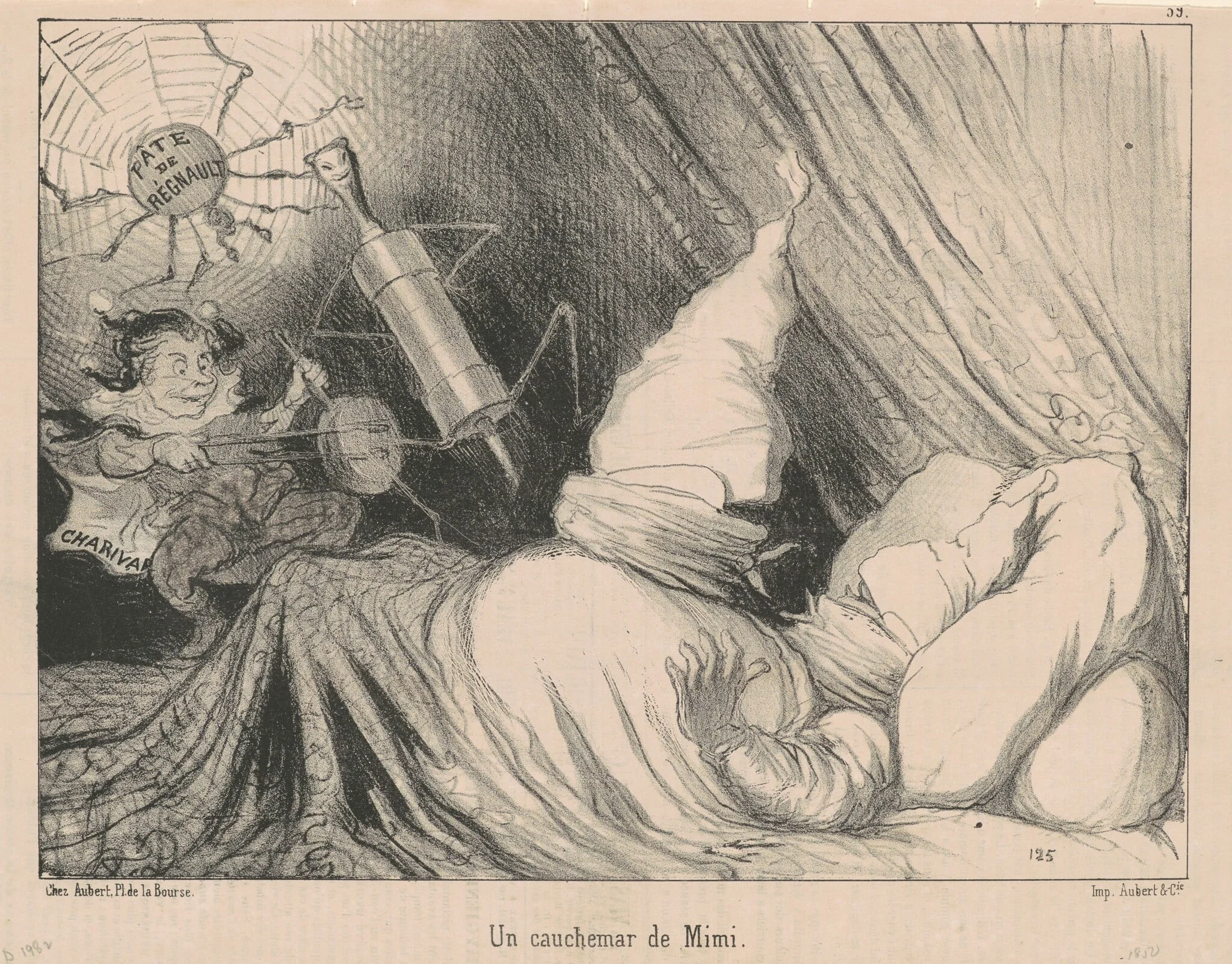 Un cauchemar de Mimi, by Honoré Daumier, ink, 1850