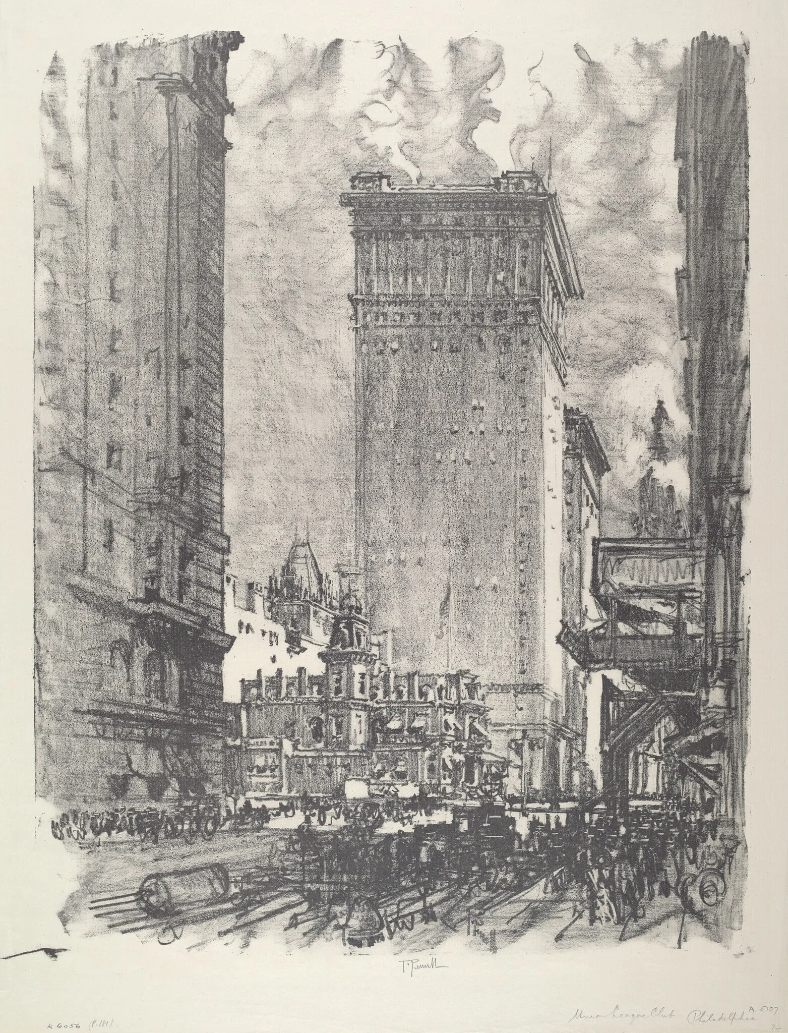 The Union League, by Joseph Pennell, ink, 1912