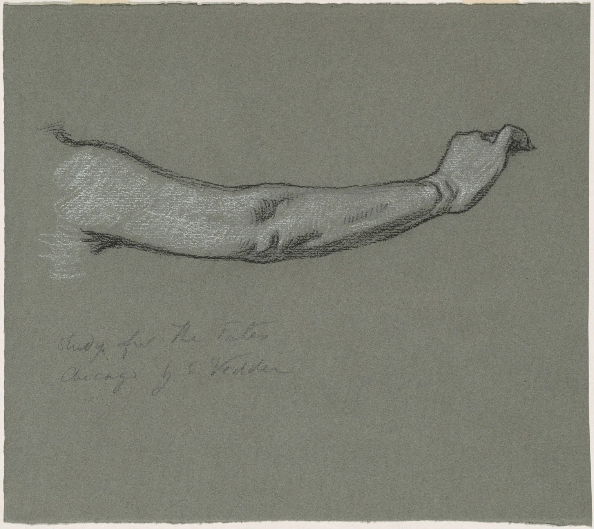 Study for "The Fates Gathering in the Stars", by Elihu Vedder, charcoal, 1886