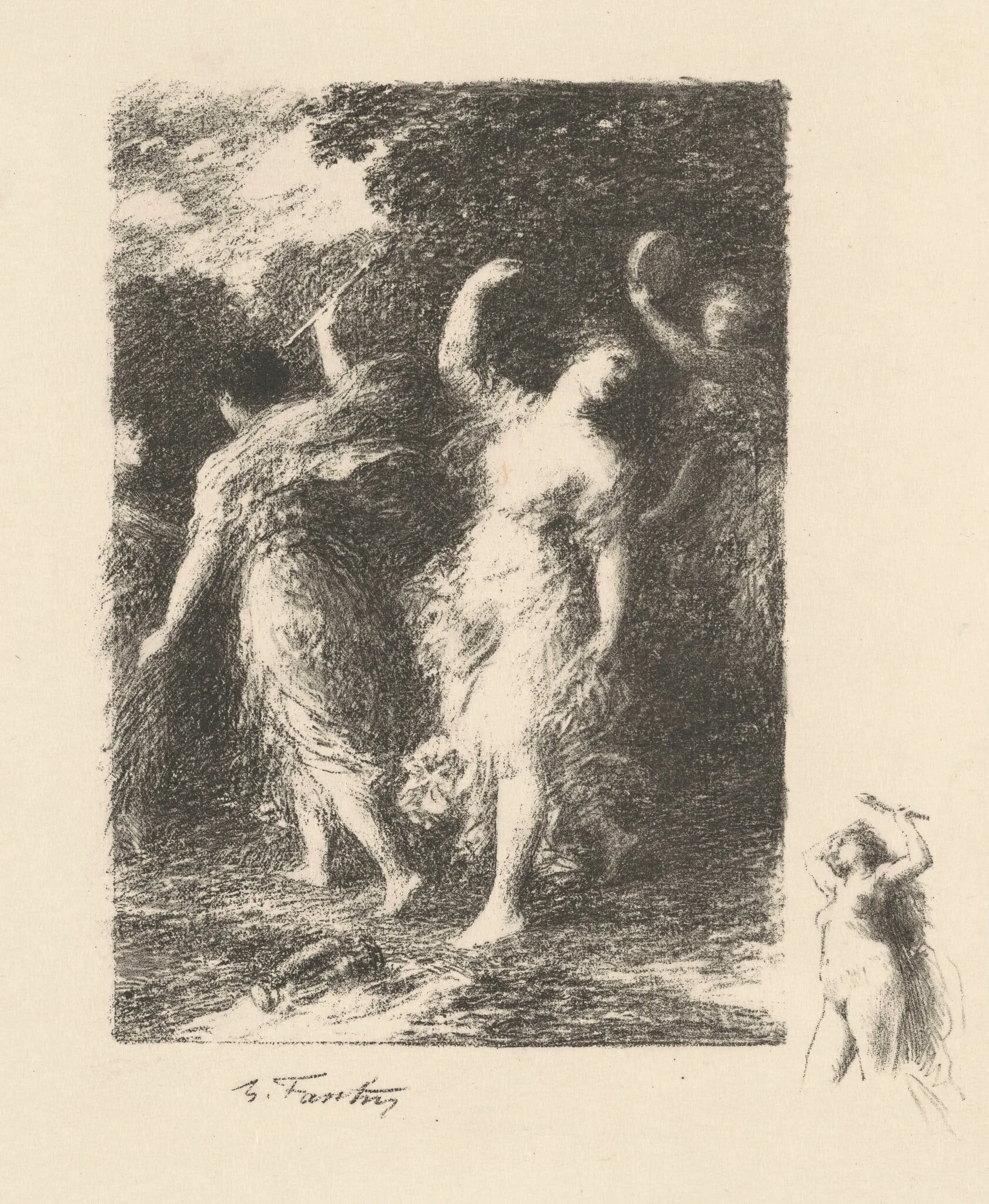 Bacchus, by Henri Fantin-Latour, ink, 1903